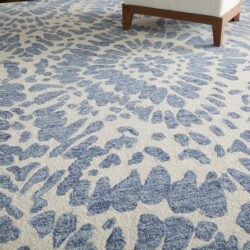 Alternative view of Feizy Wallace Modern Abstract 8A39F Blue/Ivory Area Rug