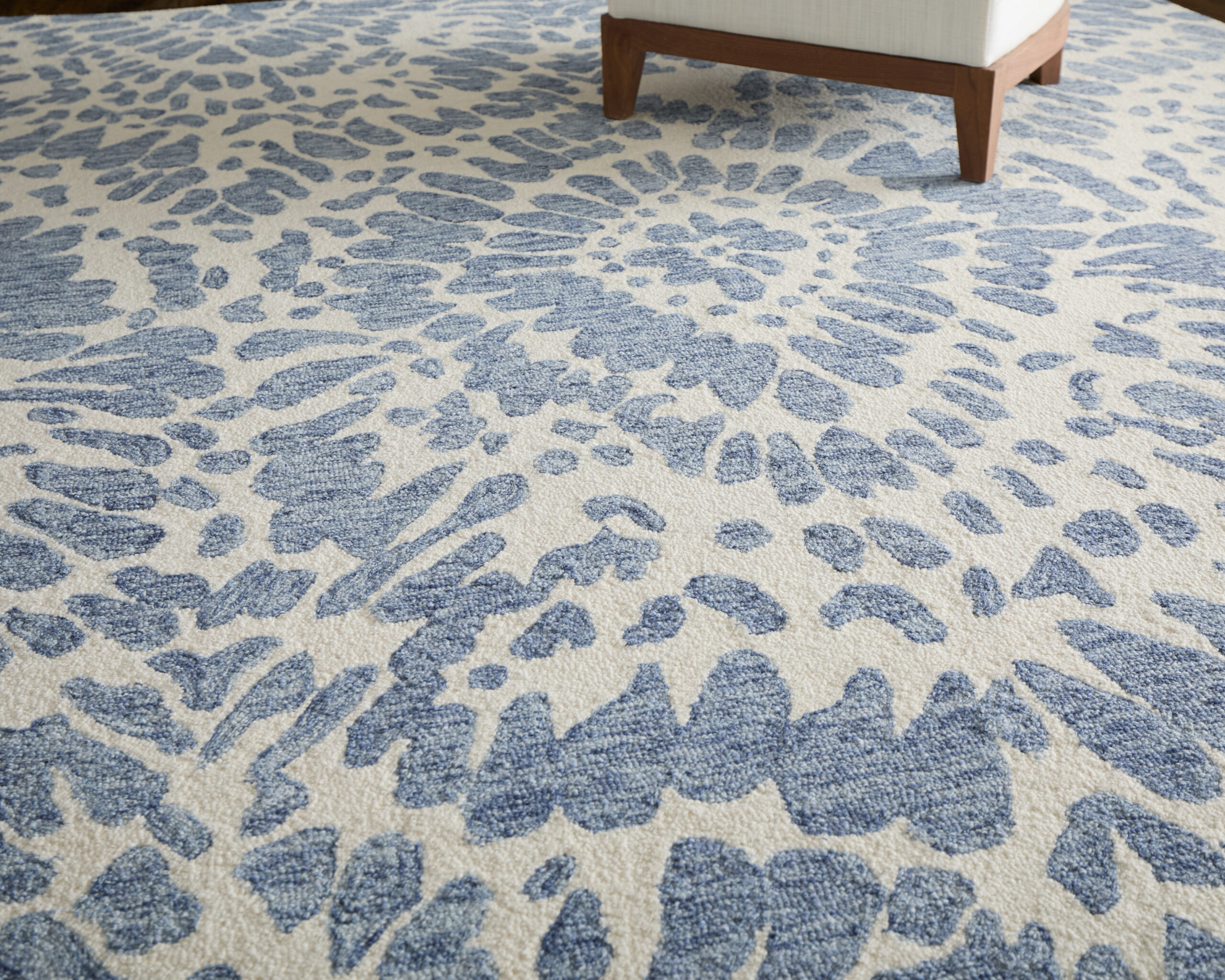Feizy Wallace Modern Abstract 8A39F Blue/Ivory Area Rug - Image 2