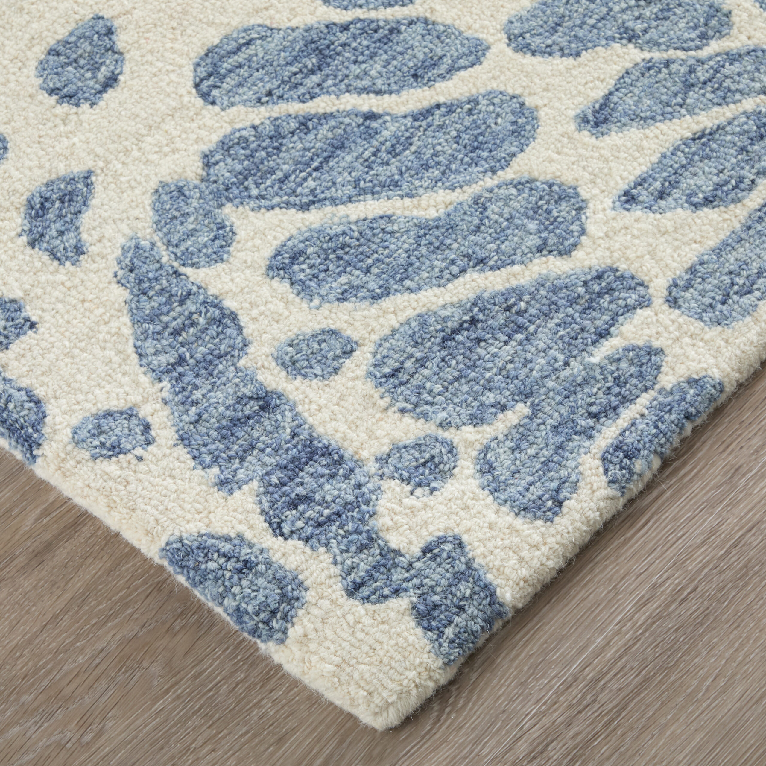 Feizy Wallace Modern Abstract 8A39F Blue/Ivory Area Rug - Image 3