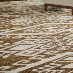 Alternative view of Feizy Wallace Transitional Medallion 8A43F Brown/White Area Rug