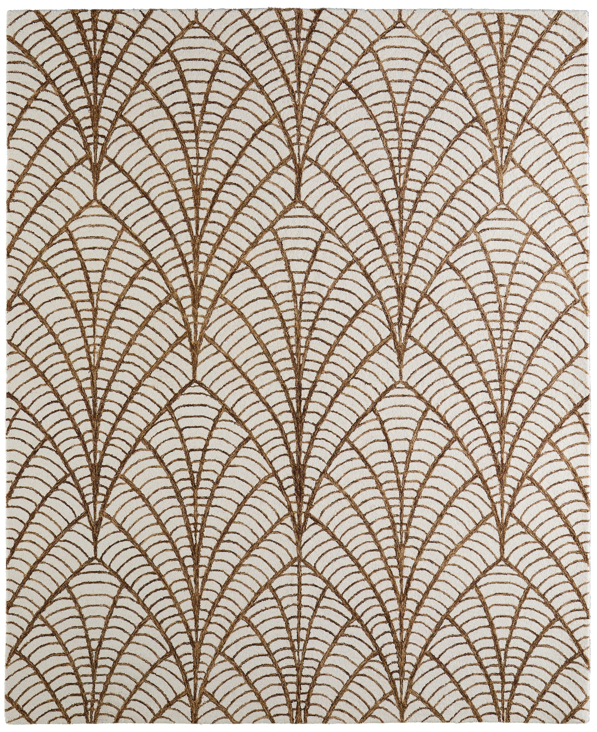 Feizy Wallace Modern Ikat 8A44F White/Brown Area Rug