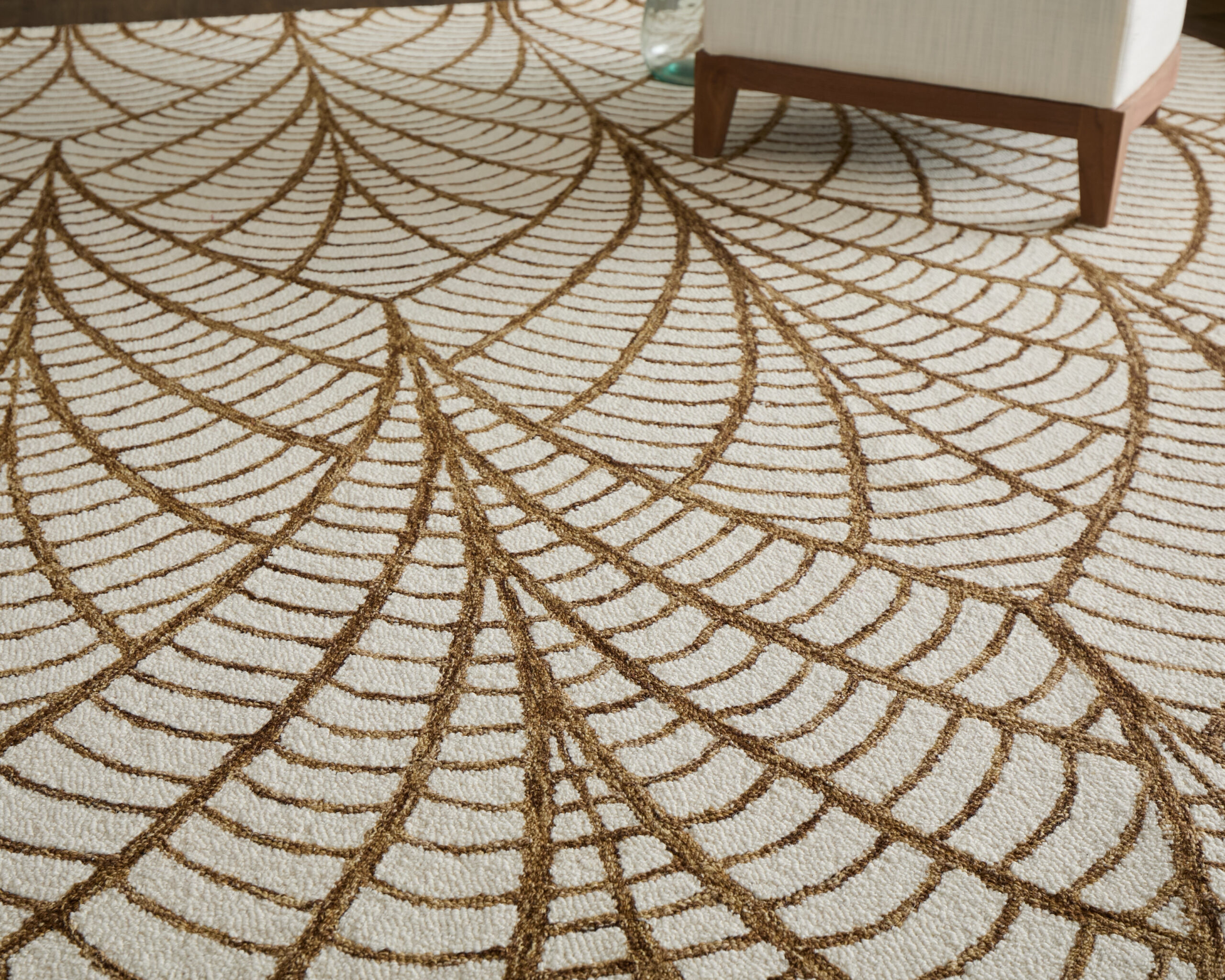 Feizy Wallace Modern Ikat 8A44F White/Brown Area Rug - Image 2