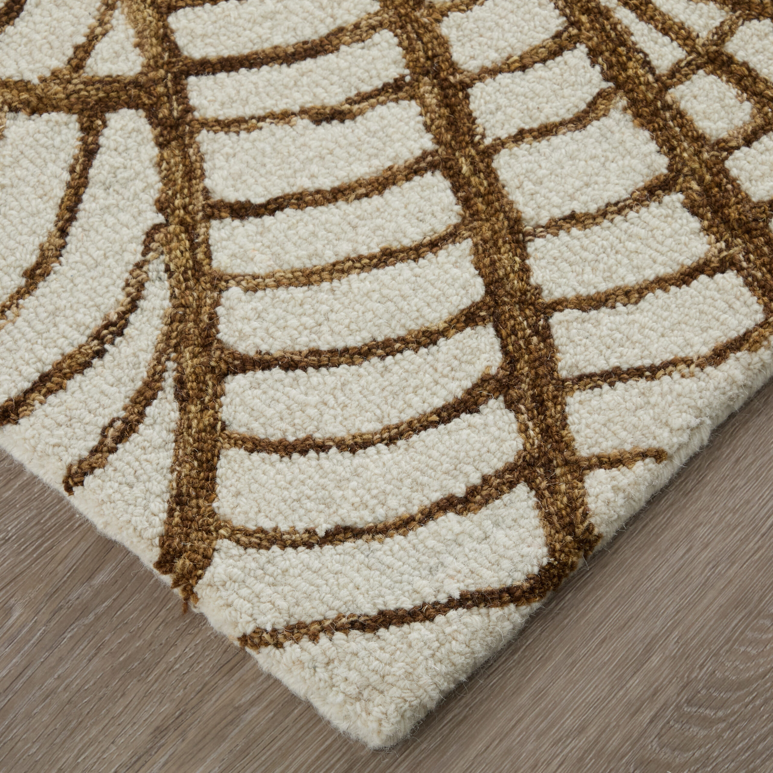 Feizy Wallace Modern Ikat 8A44F White/Brown Area Rug - Image 3