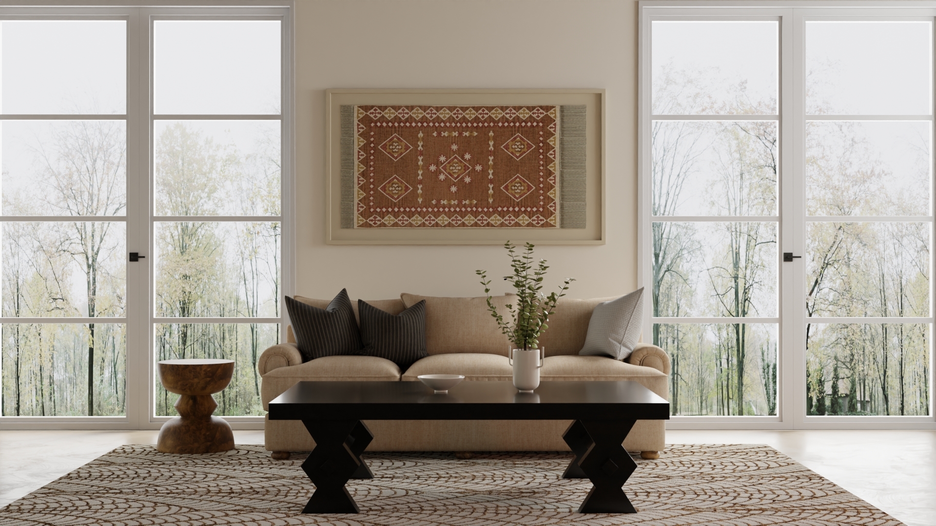 Feizy Wallace Modern Ikat 8A44F White/Brown Area Rug - Image 7