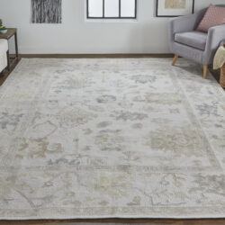 Alternative view of Feizy Wendover Transitional Floral & Botanical 6864F Tan/Ivory/Orange Area Rug