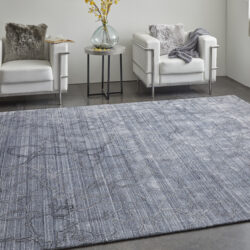 Alternative view of Feizy Whitton Modern Abstract 8892F Gray/Blue Area Rug