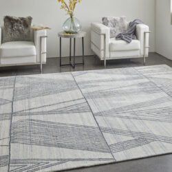Alternative view of Feizy Whitton Modern Abstract 8893F Ivory/Black Area Rug