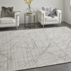 Alternative view of Feizy Whitton Modern Abstract 8894F Ivory/Gray Area Rug