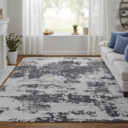 Alternative view of Feizy Zarah Modern Abstract 8917F Ivory/Gray/Blue Area Rug