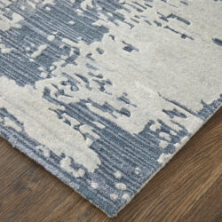 Alternative view of Feizy Zarah Modern Abstract 8917F Blue/Ivory Area Rug