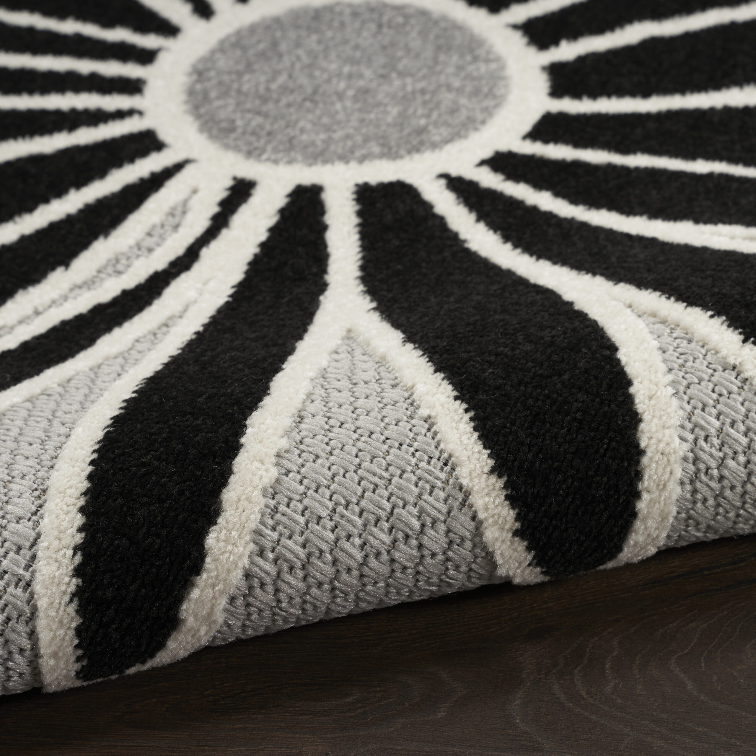 Nourison Aloha ALH33 Black White Area Rug - Image 3