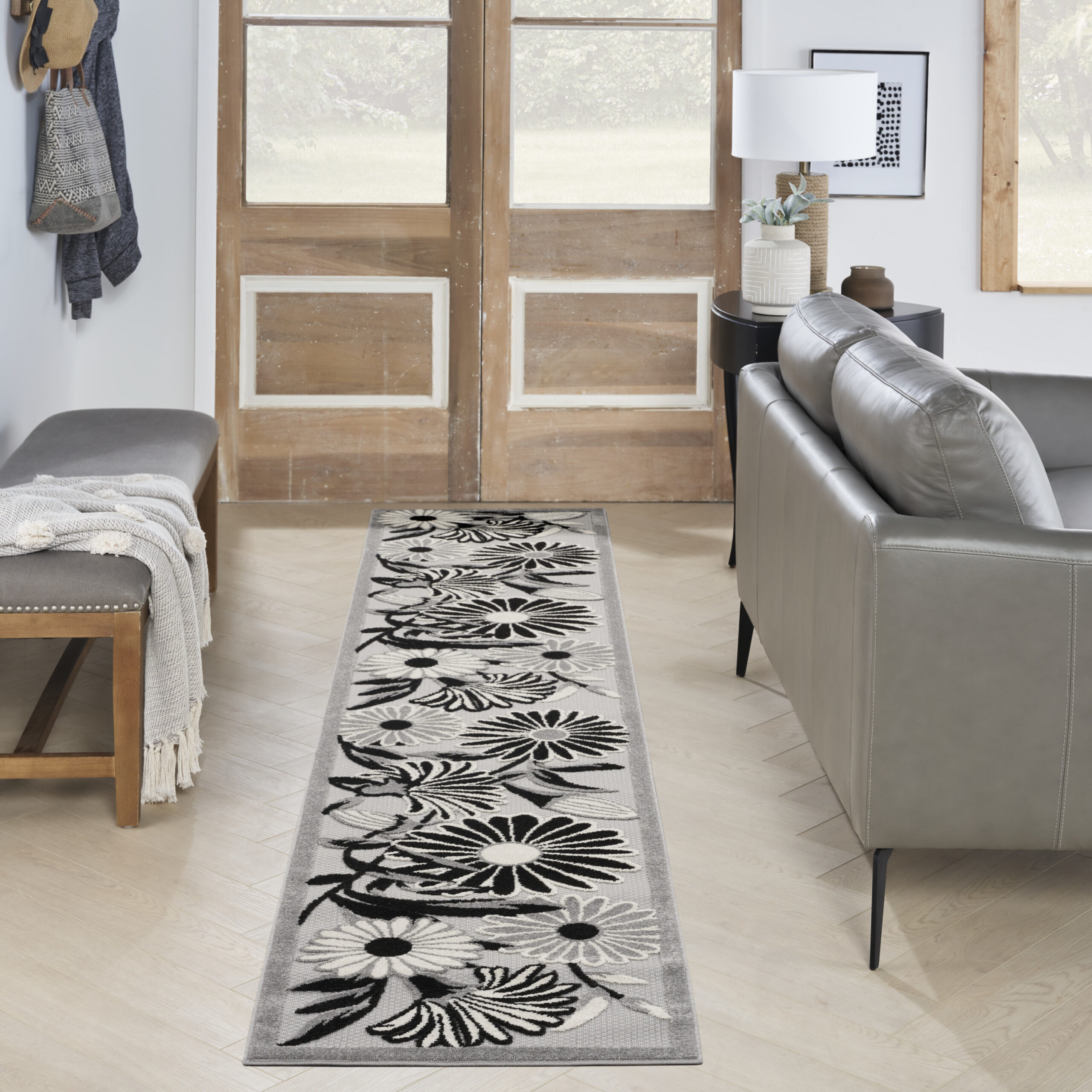 Nourison Aloha ALH33 Black White Area Rug - Image 5