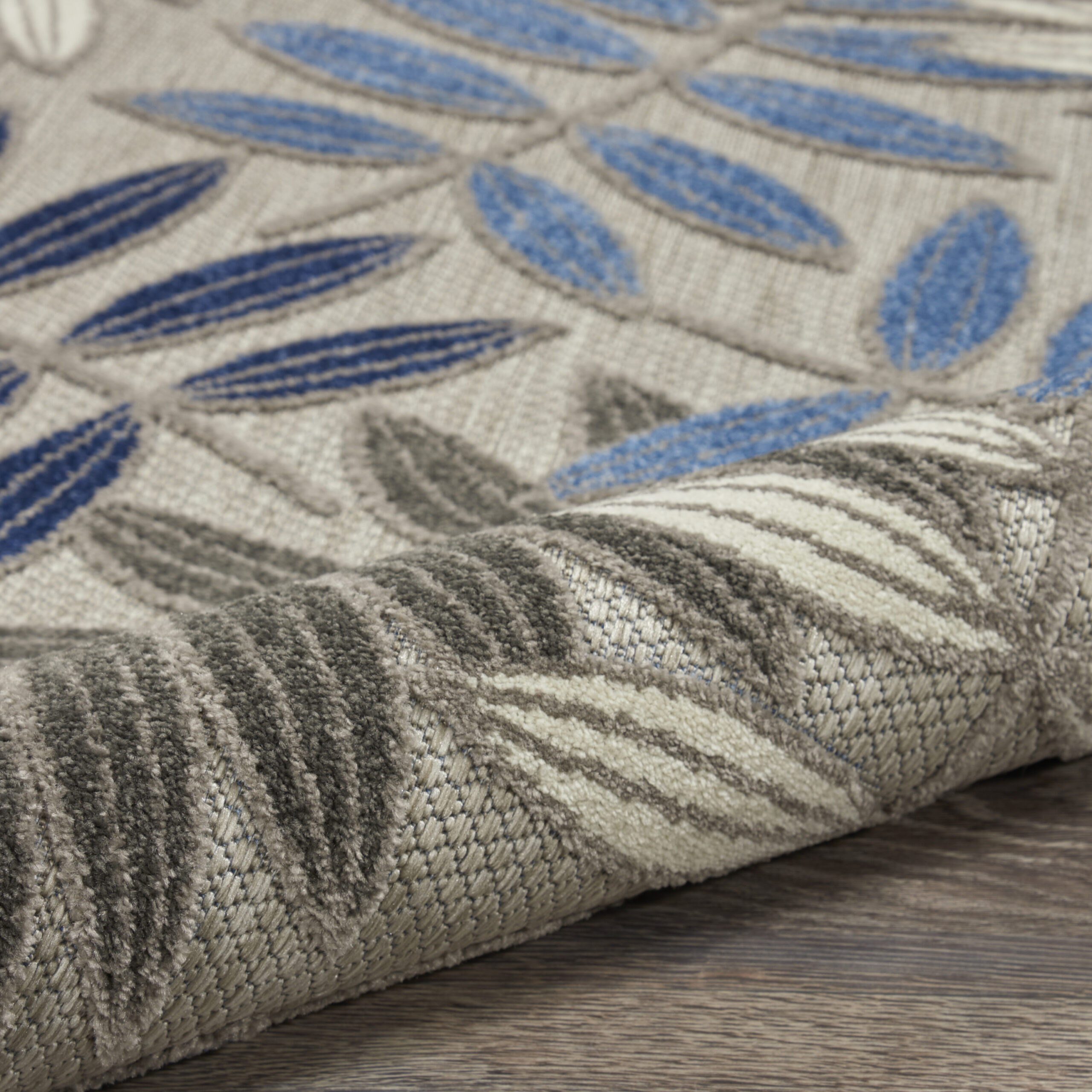 Nourison Aloha ALH18 Grey Blue Area Rug - Image 3