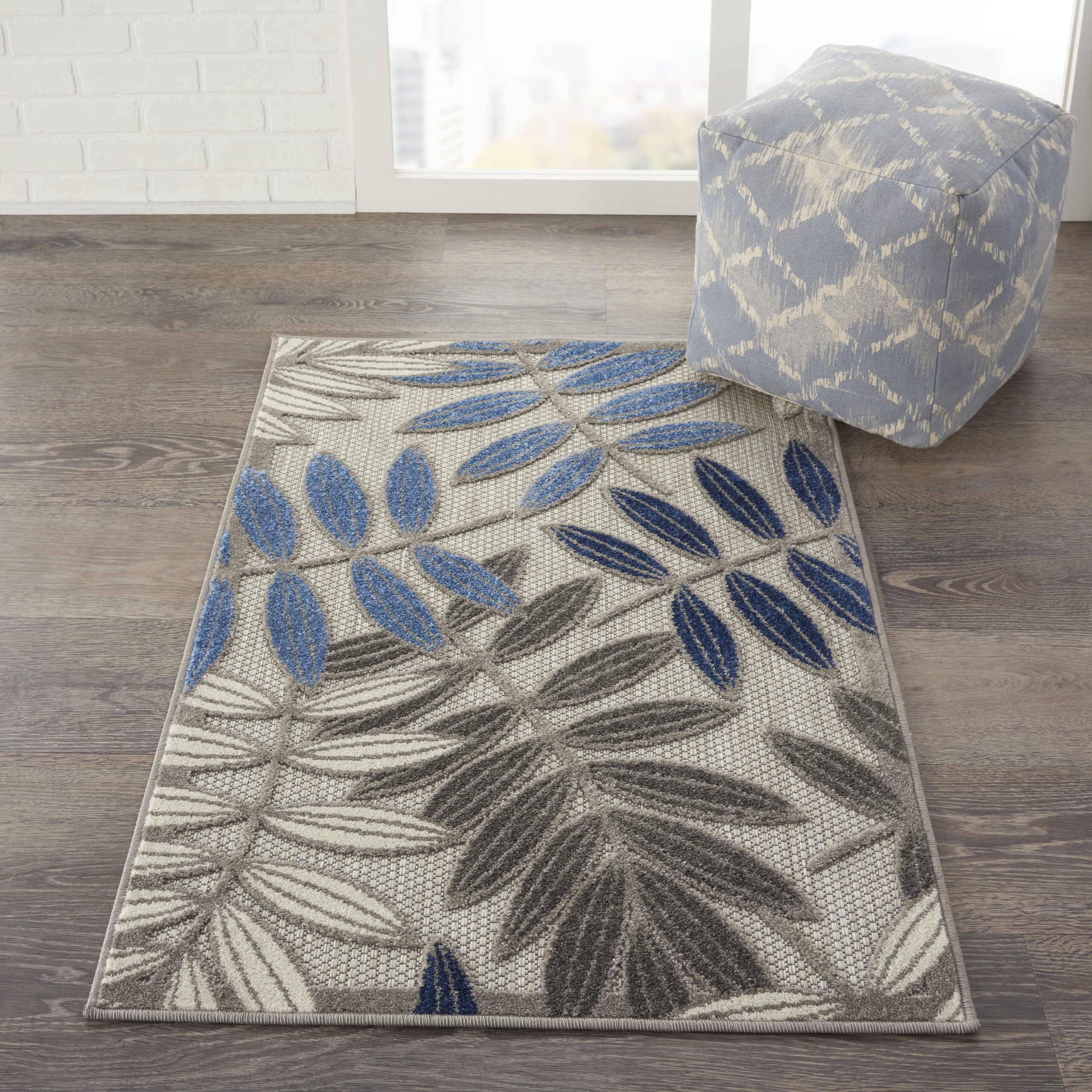 Nourison Aloha ALH18 Grey Blue Area Rug - Image 5