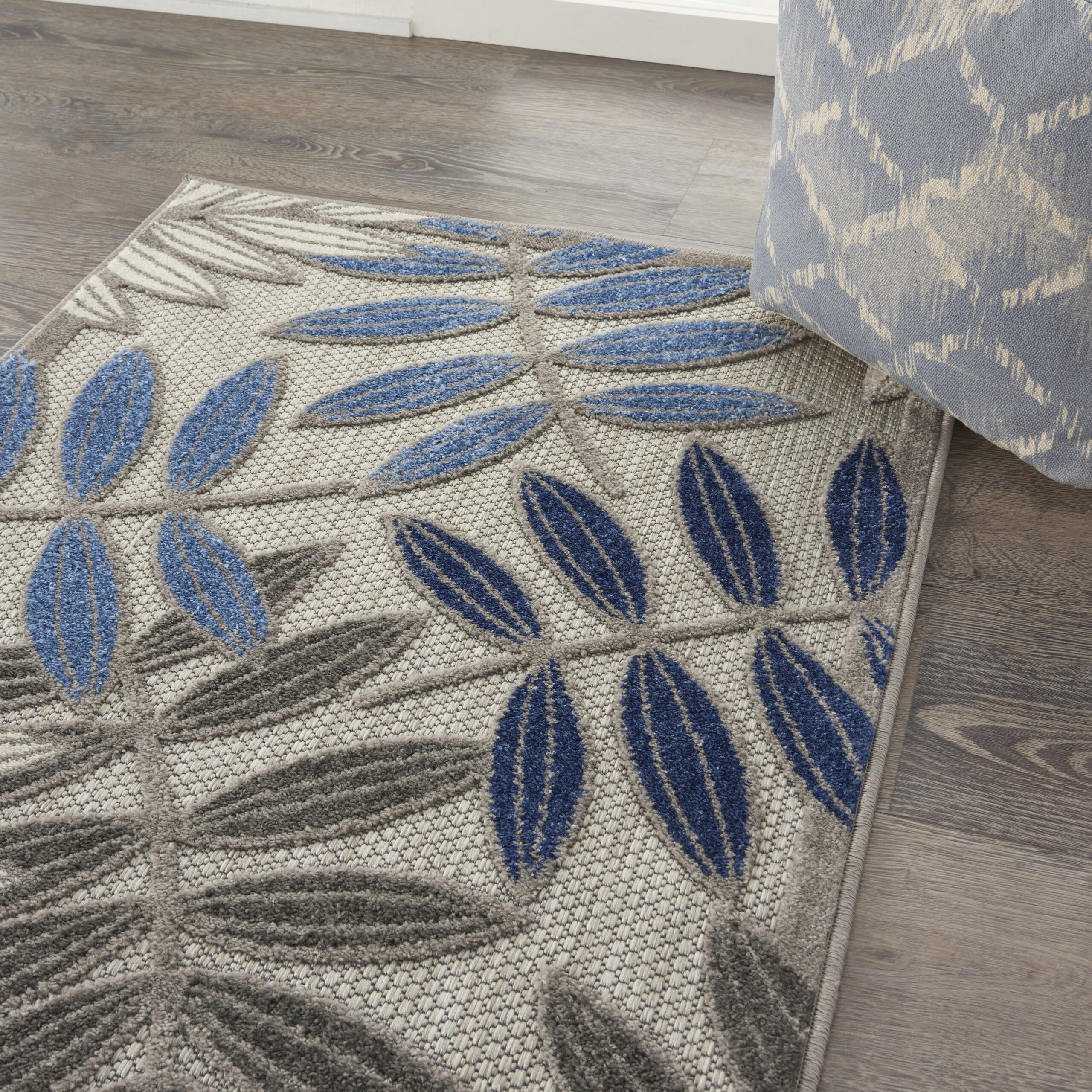 Nourison Aloha ALH18 Grey Blue Area Rug - Image 6