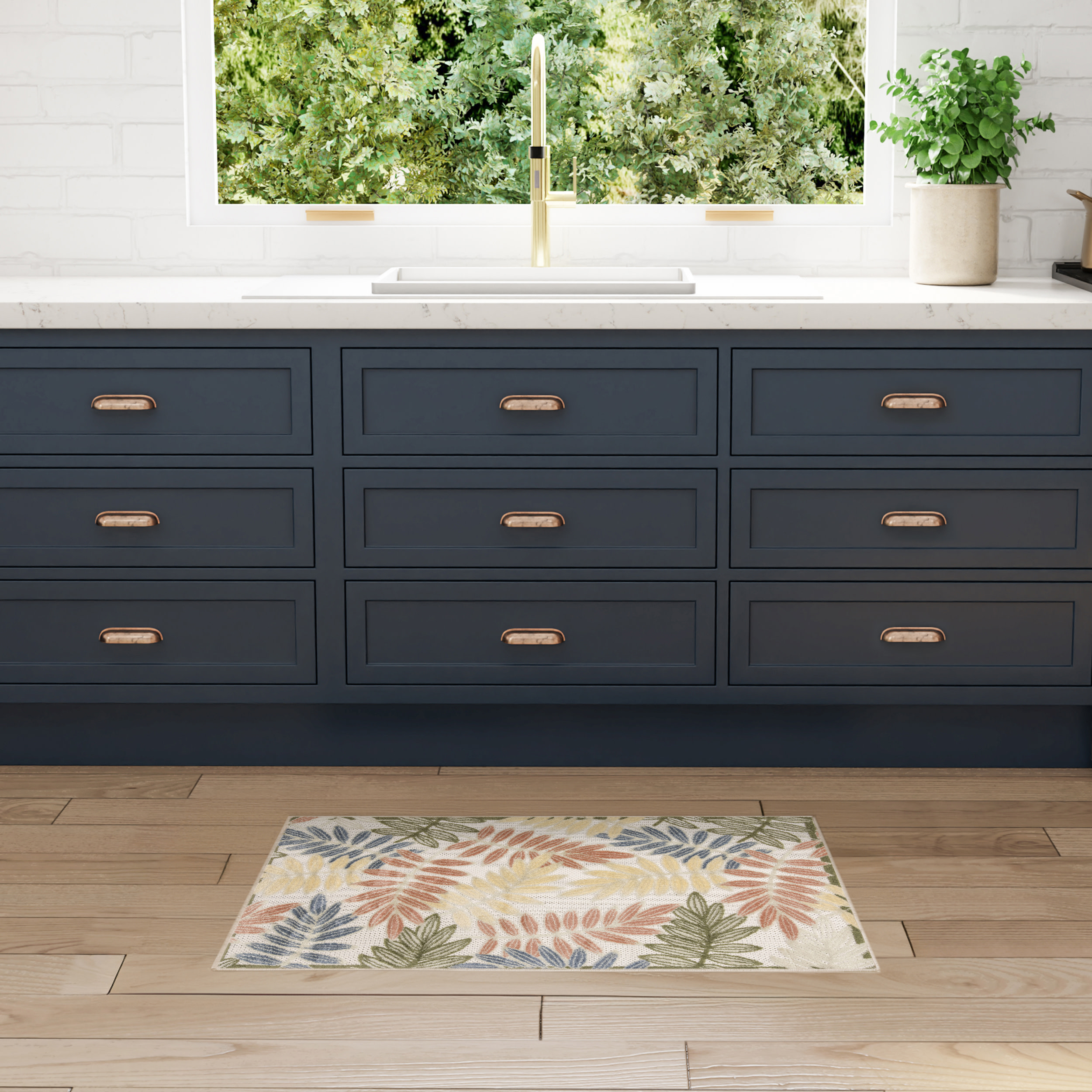 Nourison Aloha ALH18 Ivory Rose Area Rug - Image 5