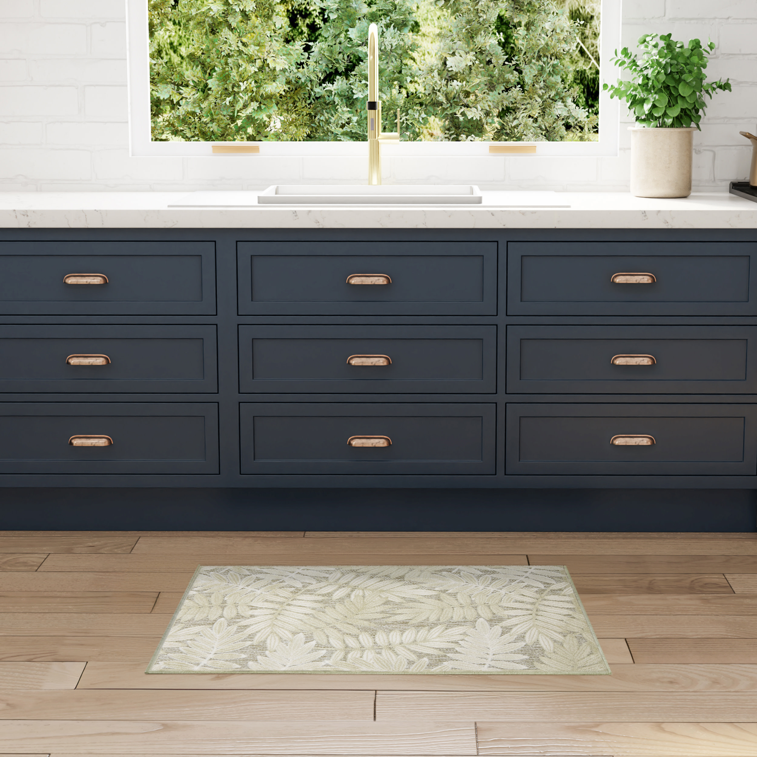 Nourison Aloha ALH18 Ivory Sage Area Rug - Image 5