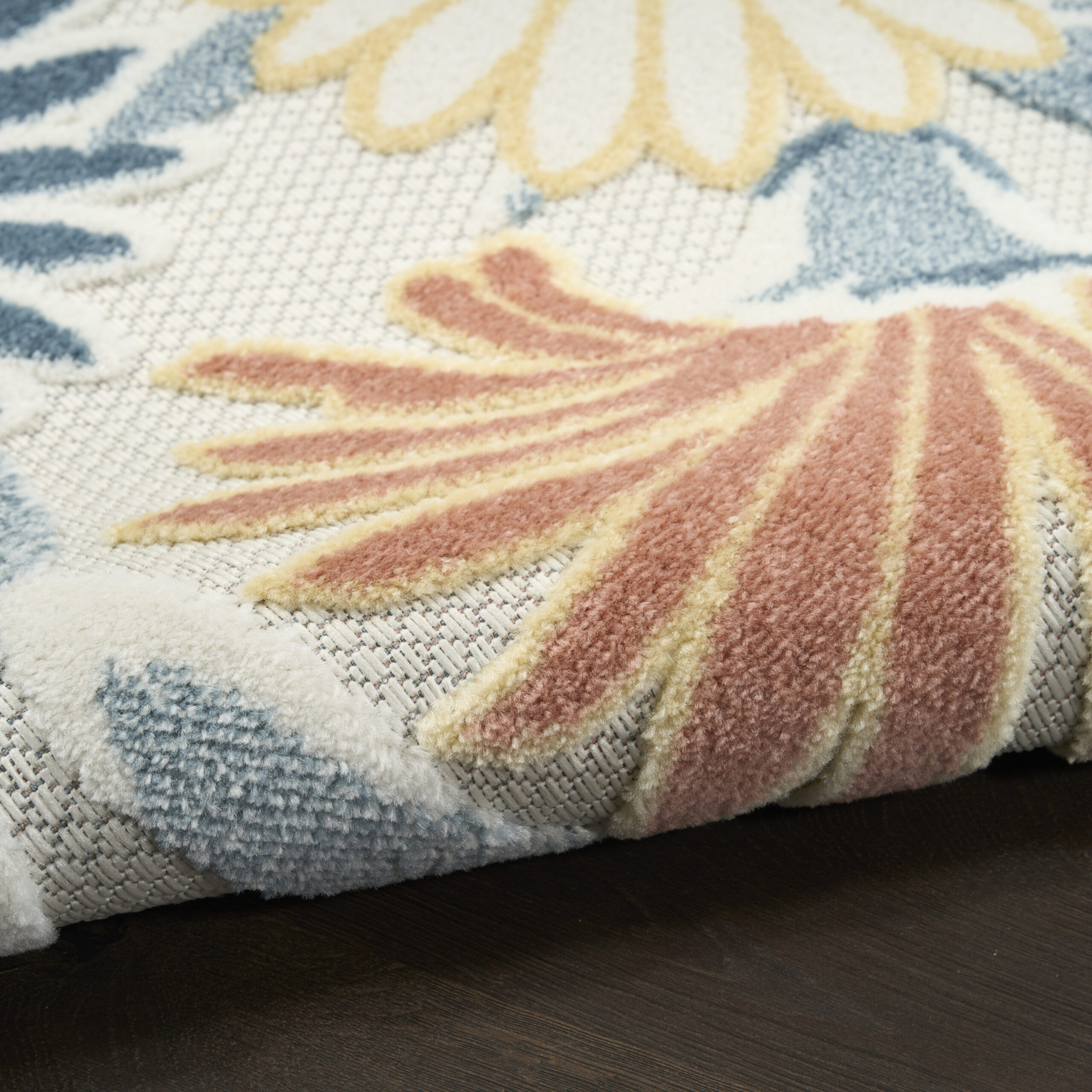 Nourison Aloha ALH33 Ivory Rose Area Rug - Image 3