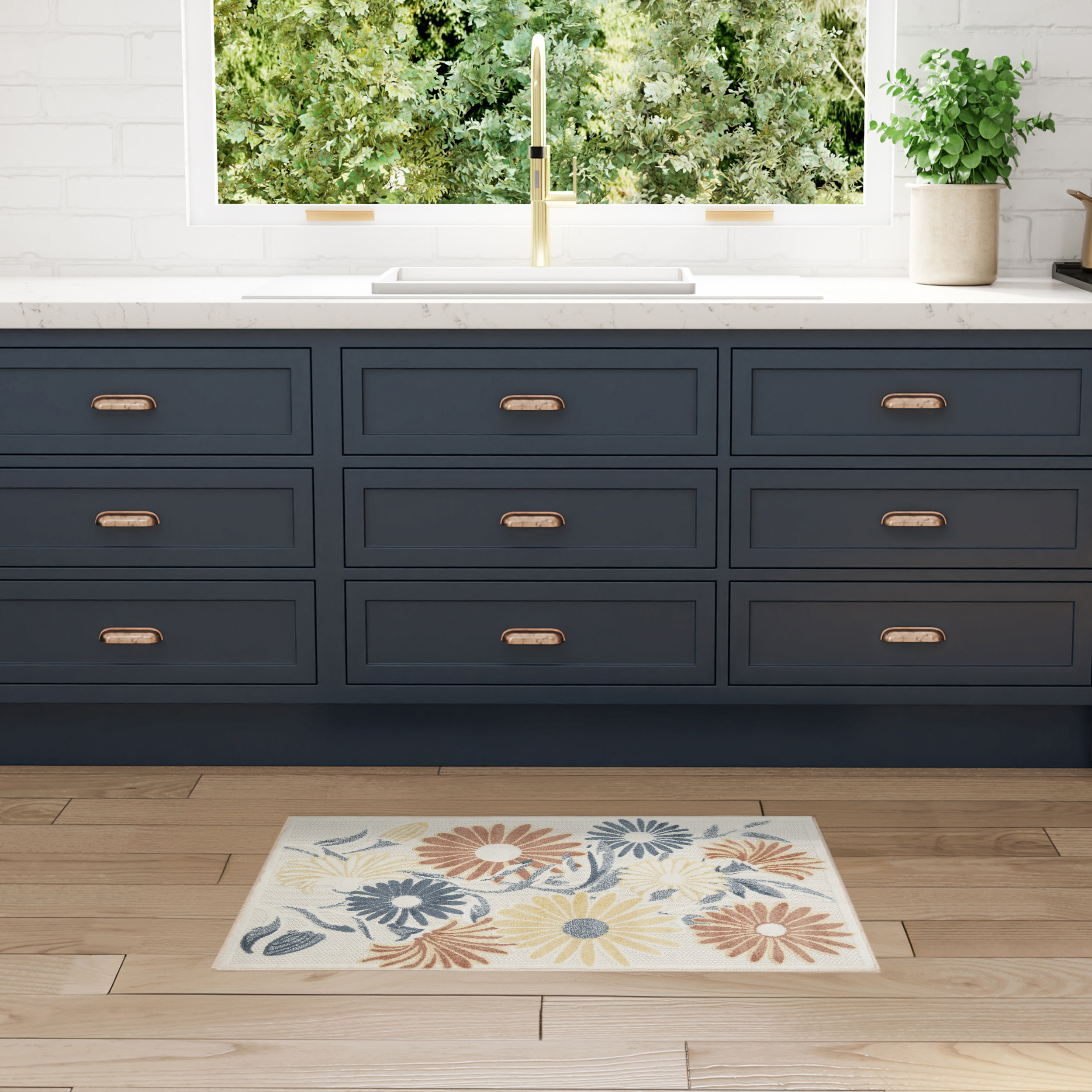 Nourison Aloha ALH33 Ivory Rose Area Rug - Image 5