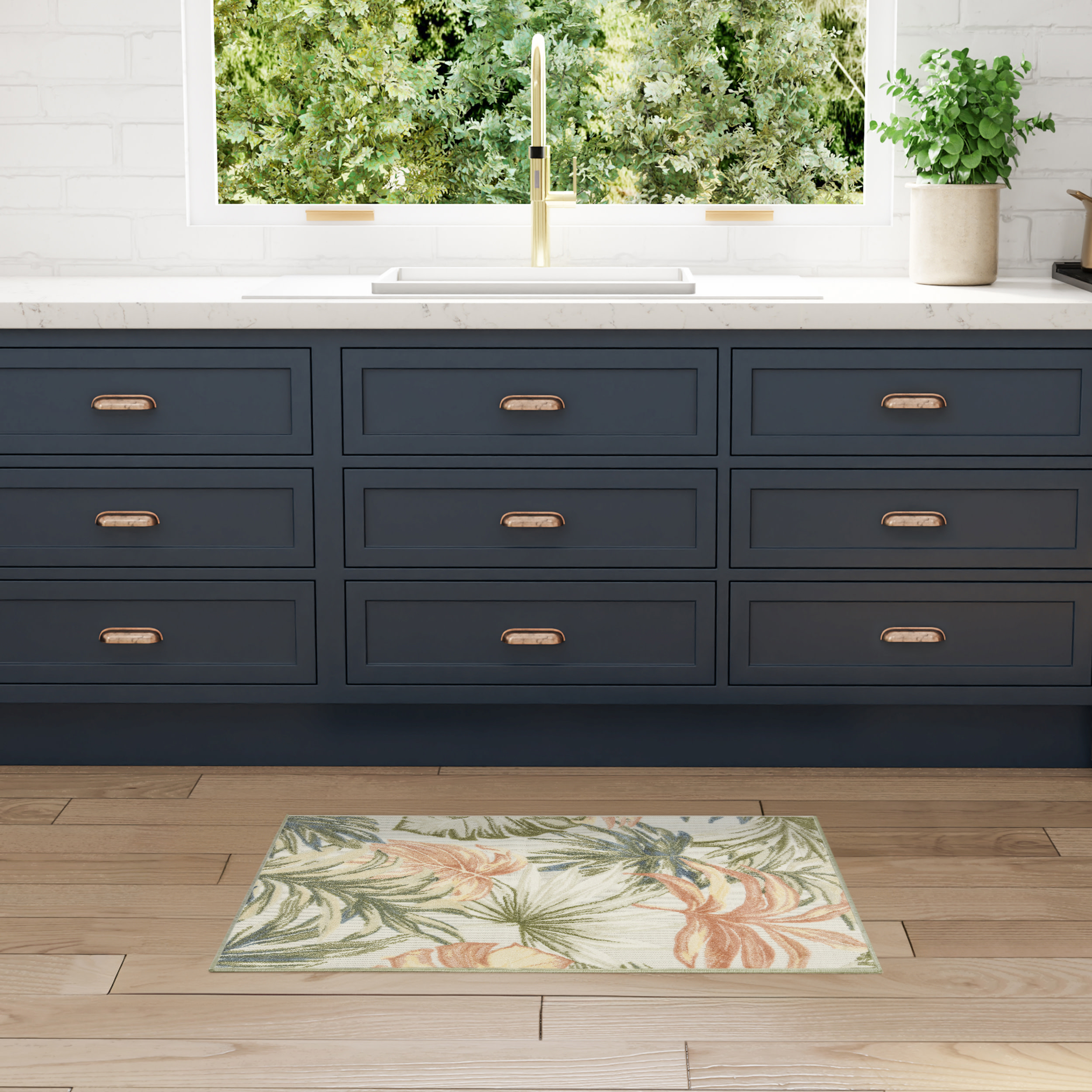 Nourison Aloha ALH43 Ivory Green Area Rug - Image 5