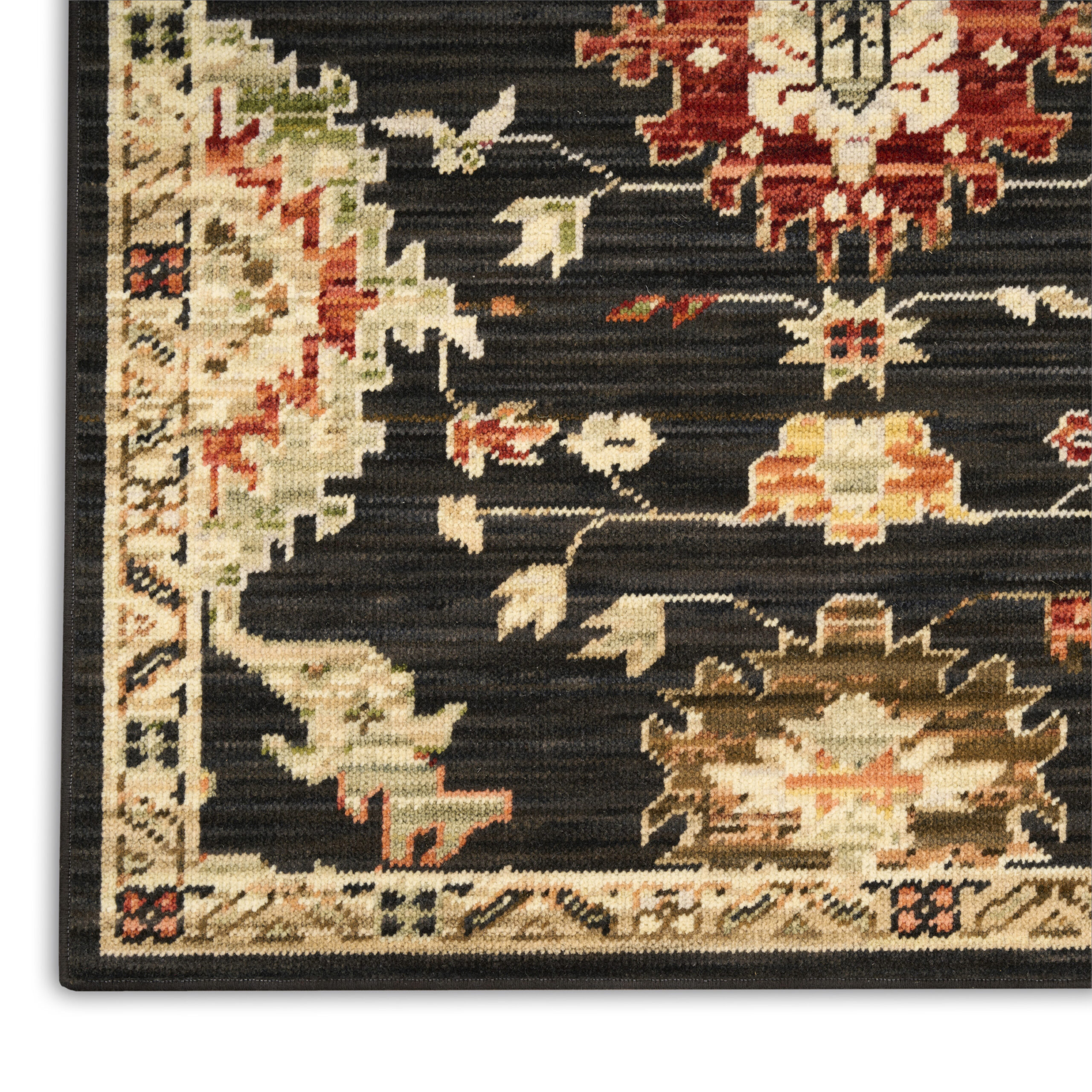 Nourison Antique Bloom ANB01 Black Area Rug - Image 2