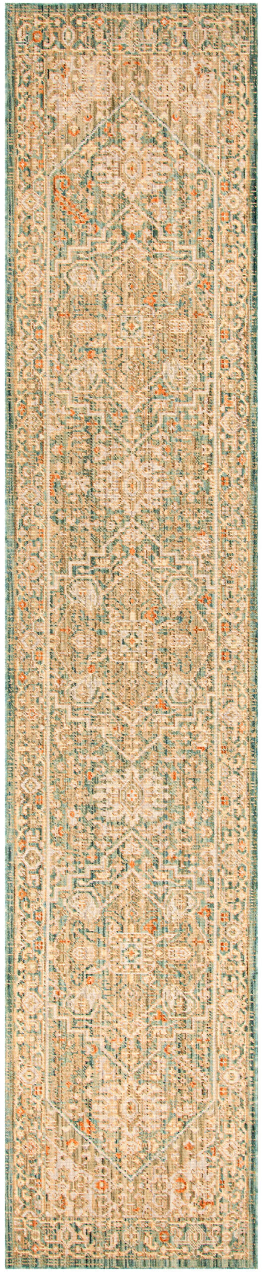 Nourison Antique Bloom ANB03 Teal Area Rug