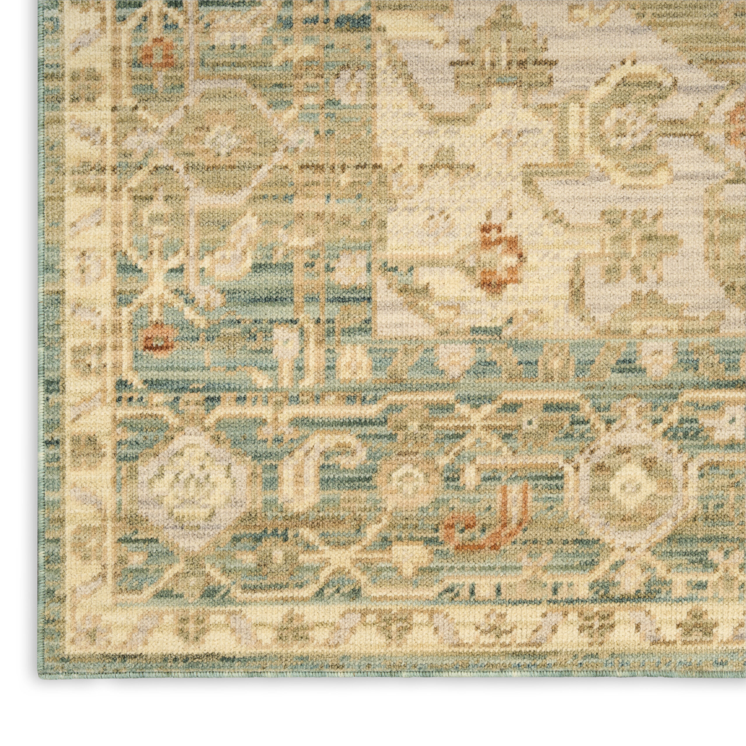 Nourison Antique Bloom ANB03 Teal Area Rug - Image 2