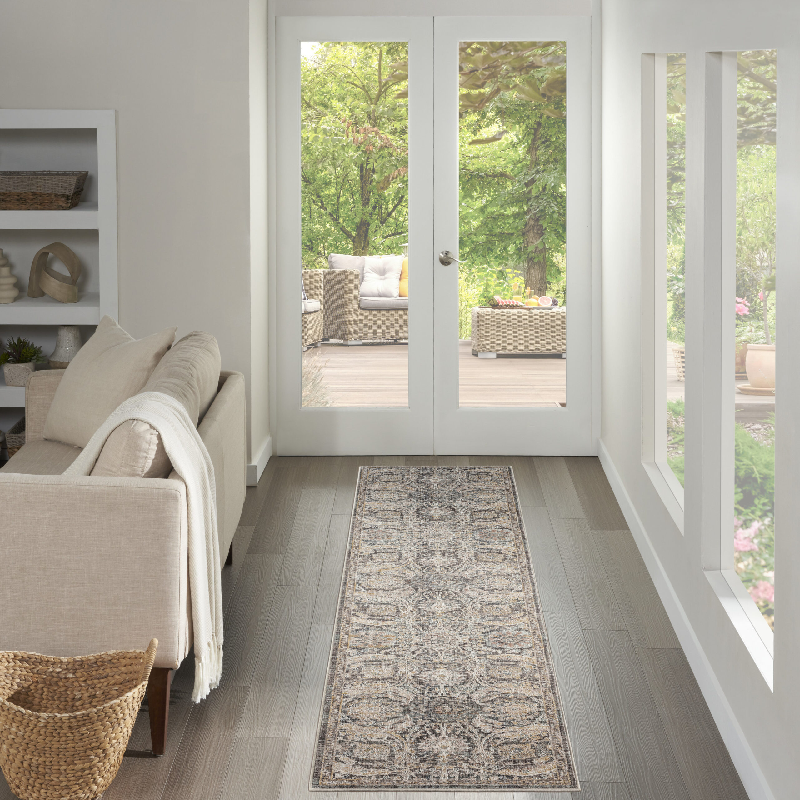 Nourison Antique Fusion ANF03 Charcoal Multicolor Area Rug - Image 5