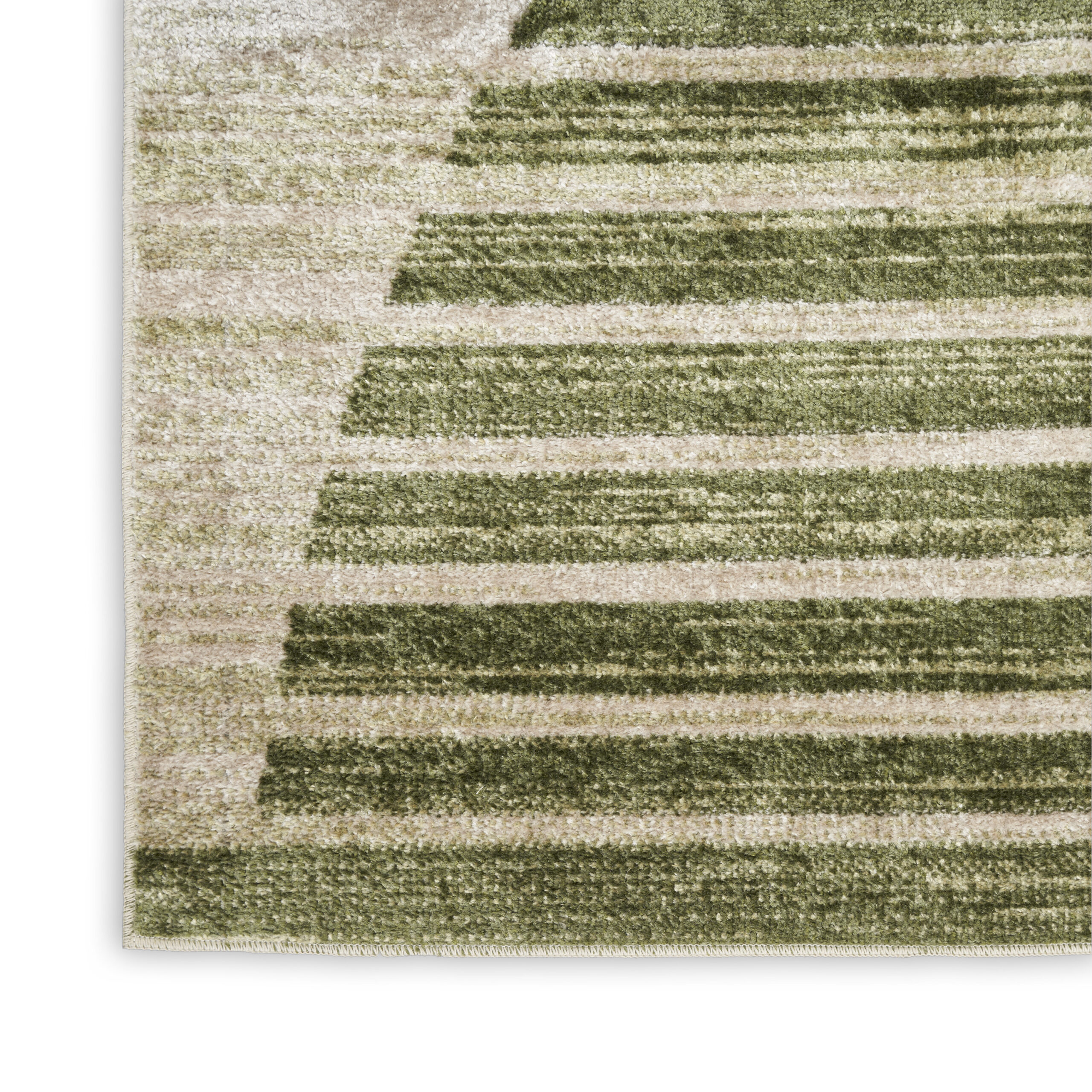 Nourison Astra Machine Washable ASW03 Ivory Olive Area Rug - Image 2