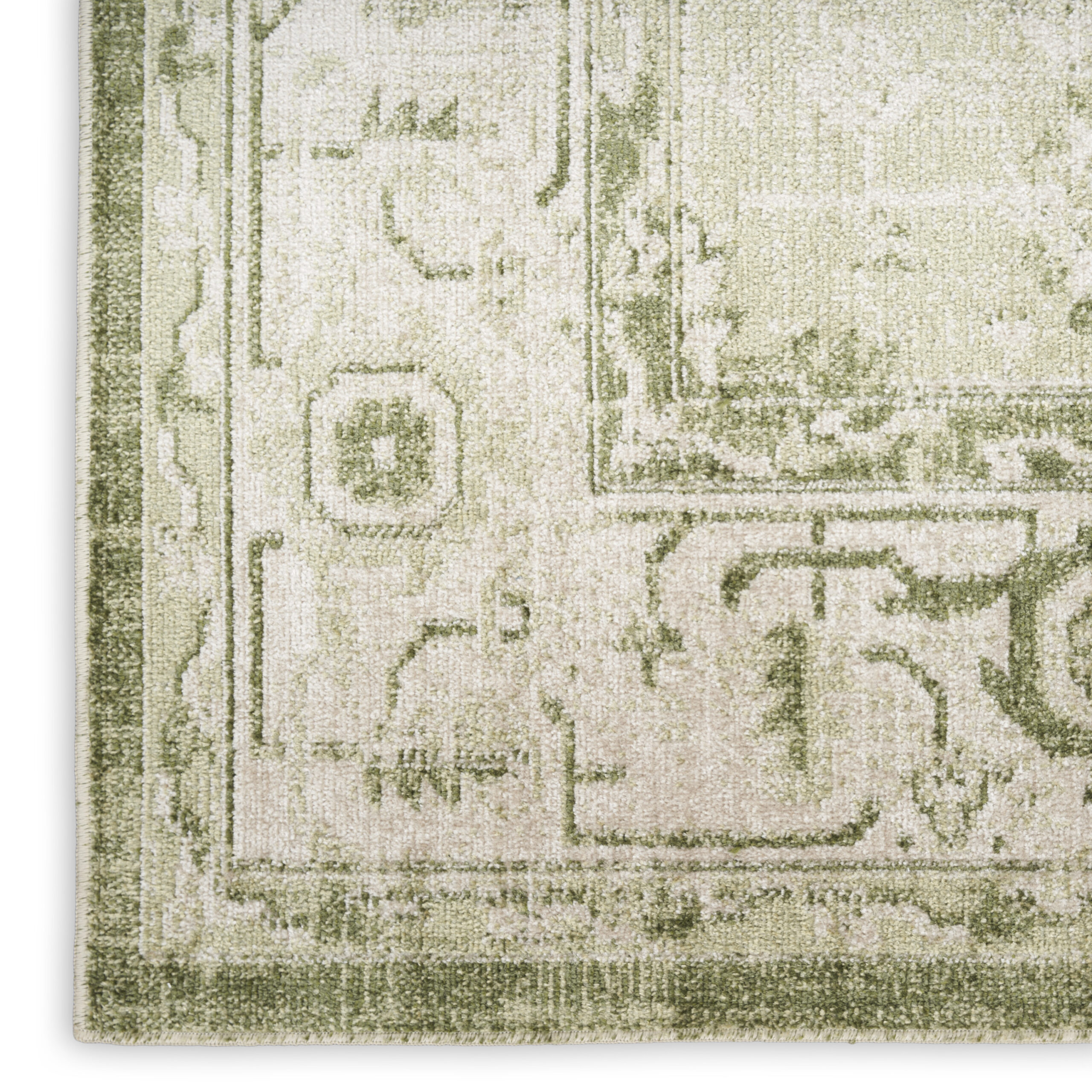 Nourison Astra Machine Washable ASW11 Ivory Green Area Rug - Image 2