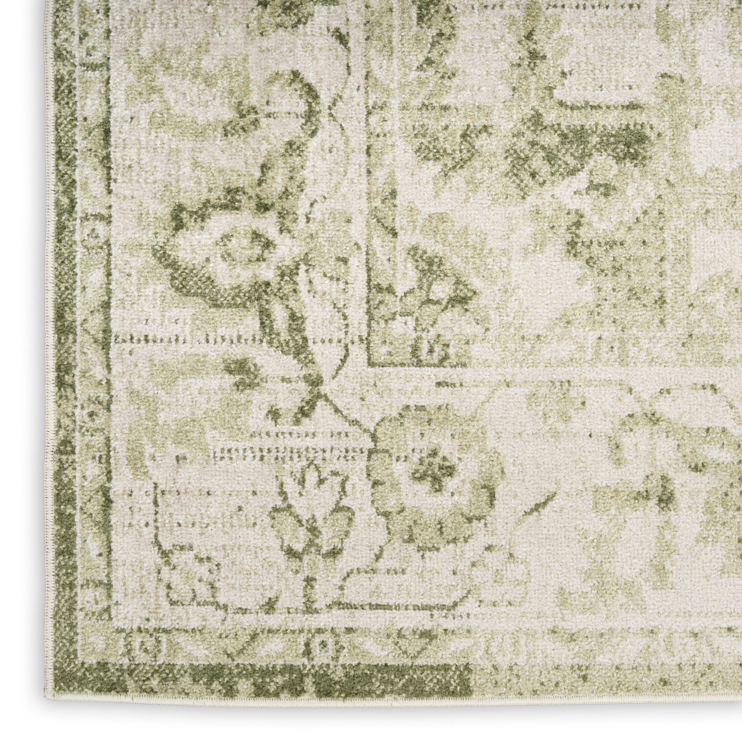 Nourison Astra Machine Washable ASW12 Ivory Green Area Rug - Image 2