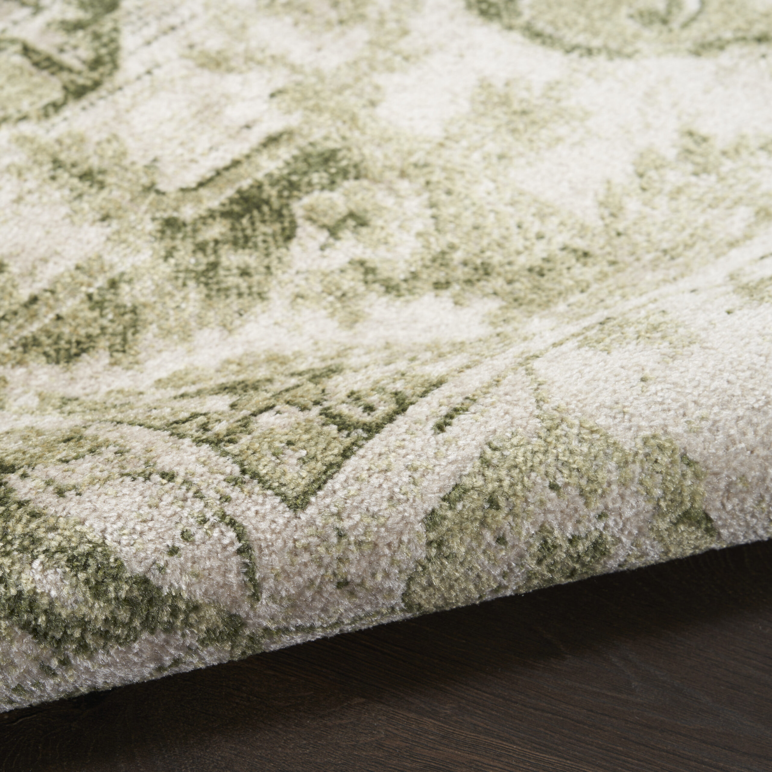 Nourison Astra Machine Washable ASW12 Ivory Green Area Rug - Image 3