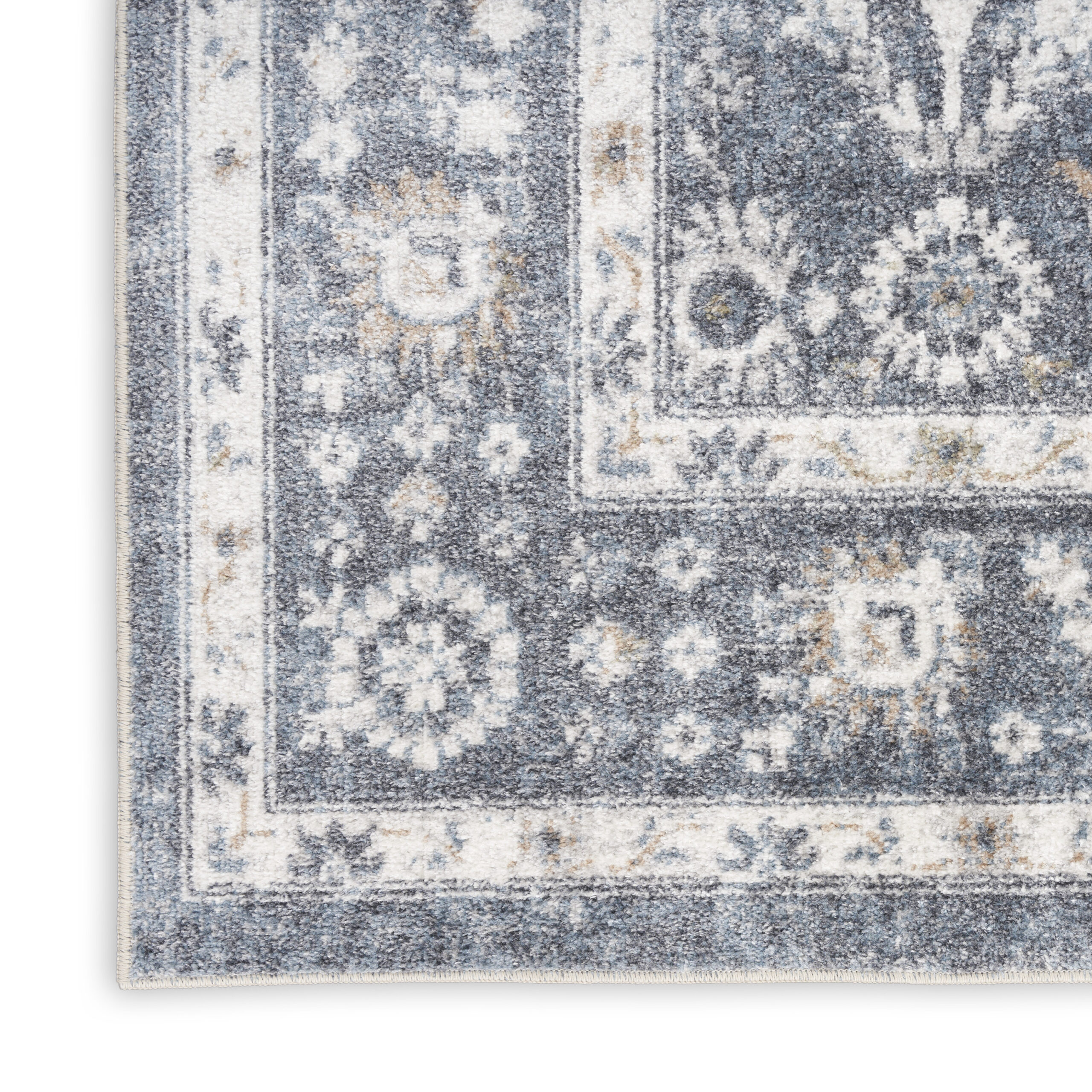 Nourison Astra Machine Washable ASW16 Dark Blue Area Rug - Image 2