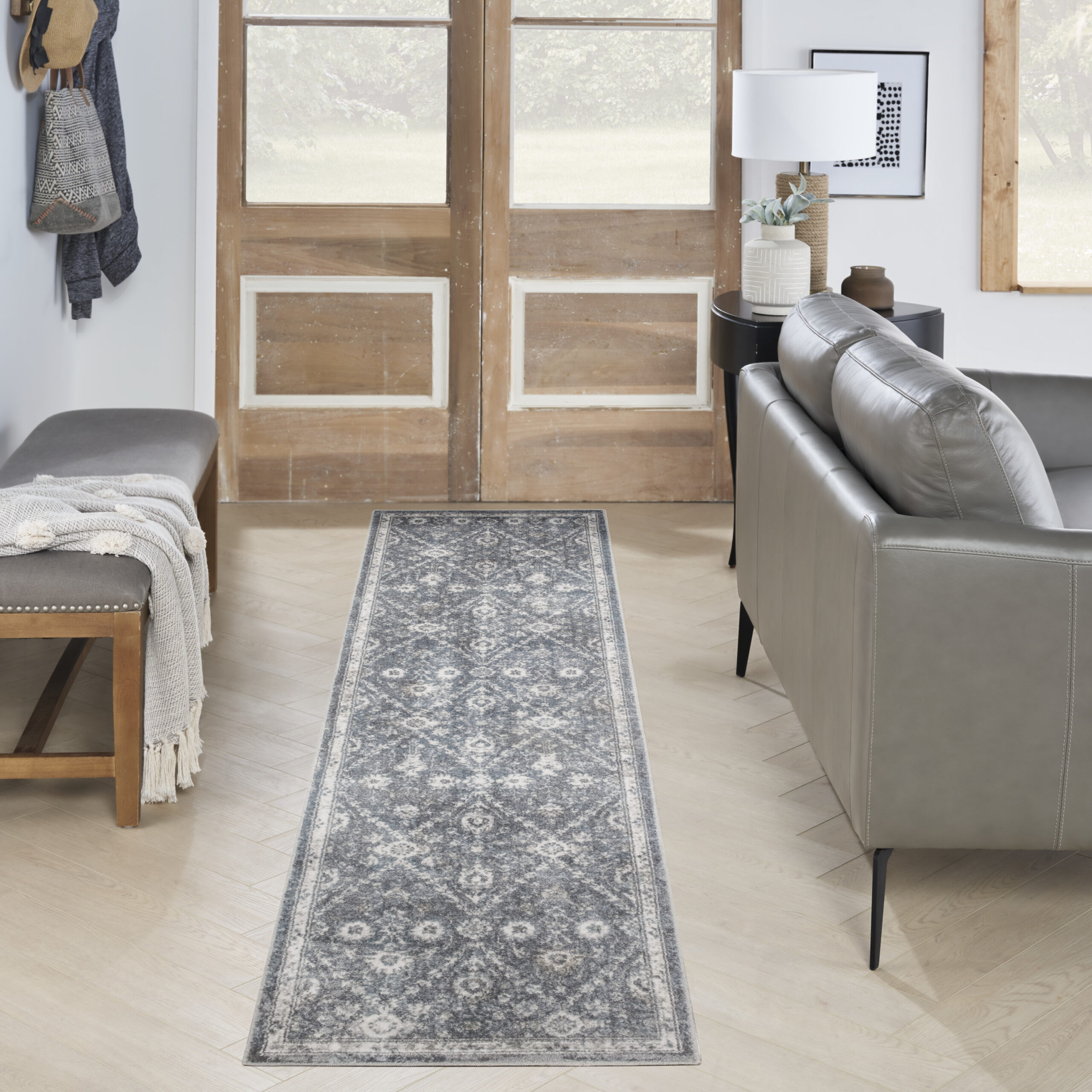 Nourison Astra Machine Washable ASW16 Dark Blue Area Rug - Image 5