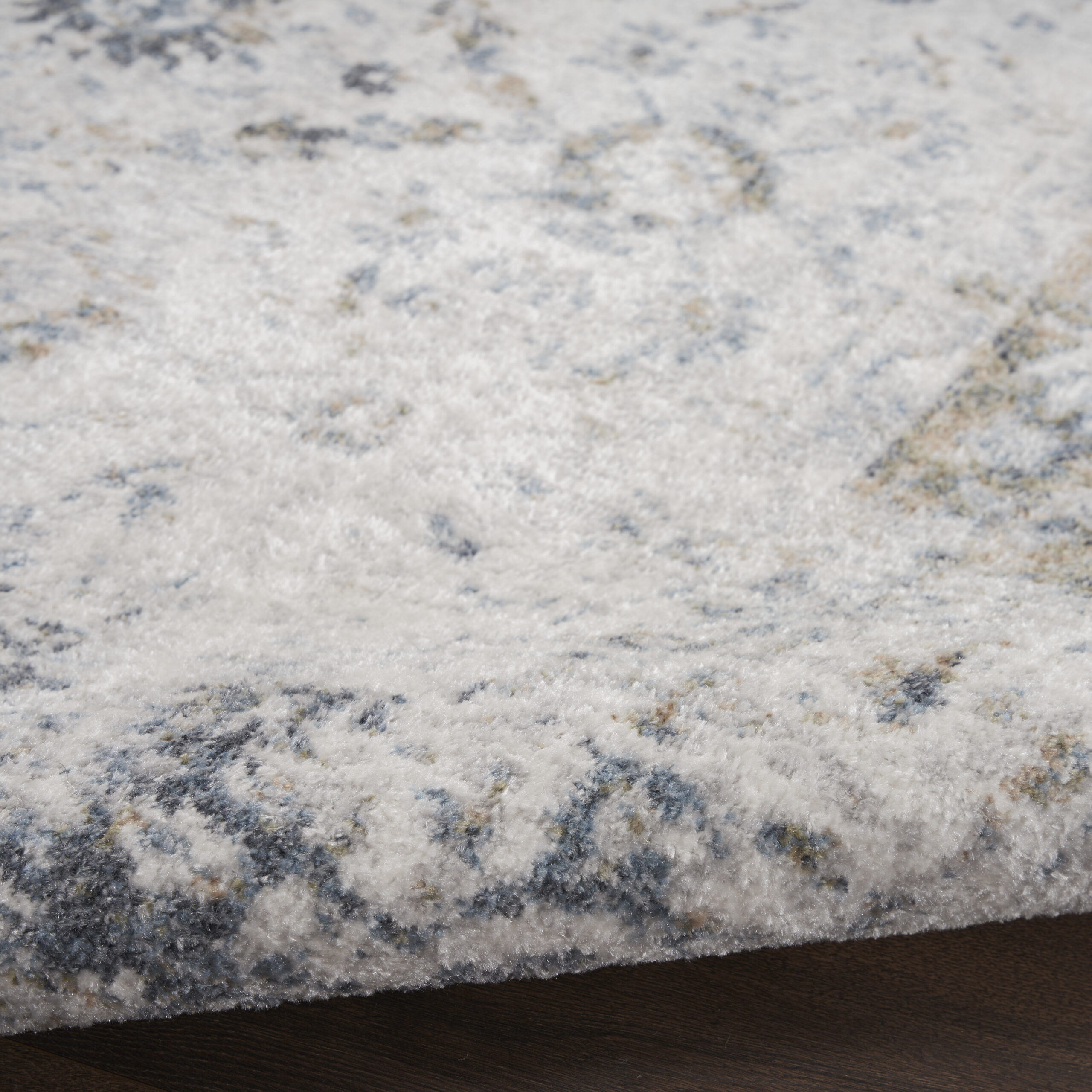 Nourison Astra Machine Washable ASW16 Ivory Blue Area Rug - Image 3