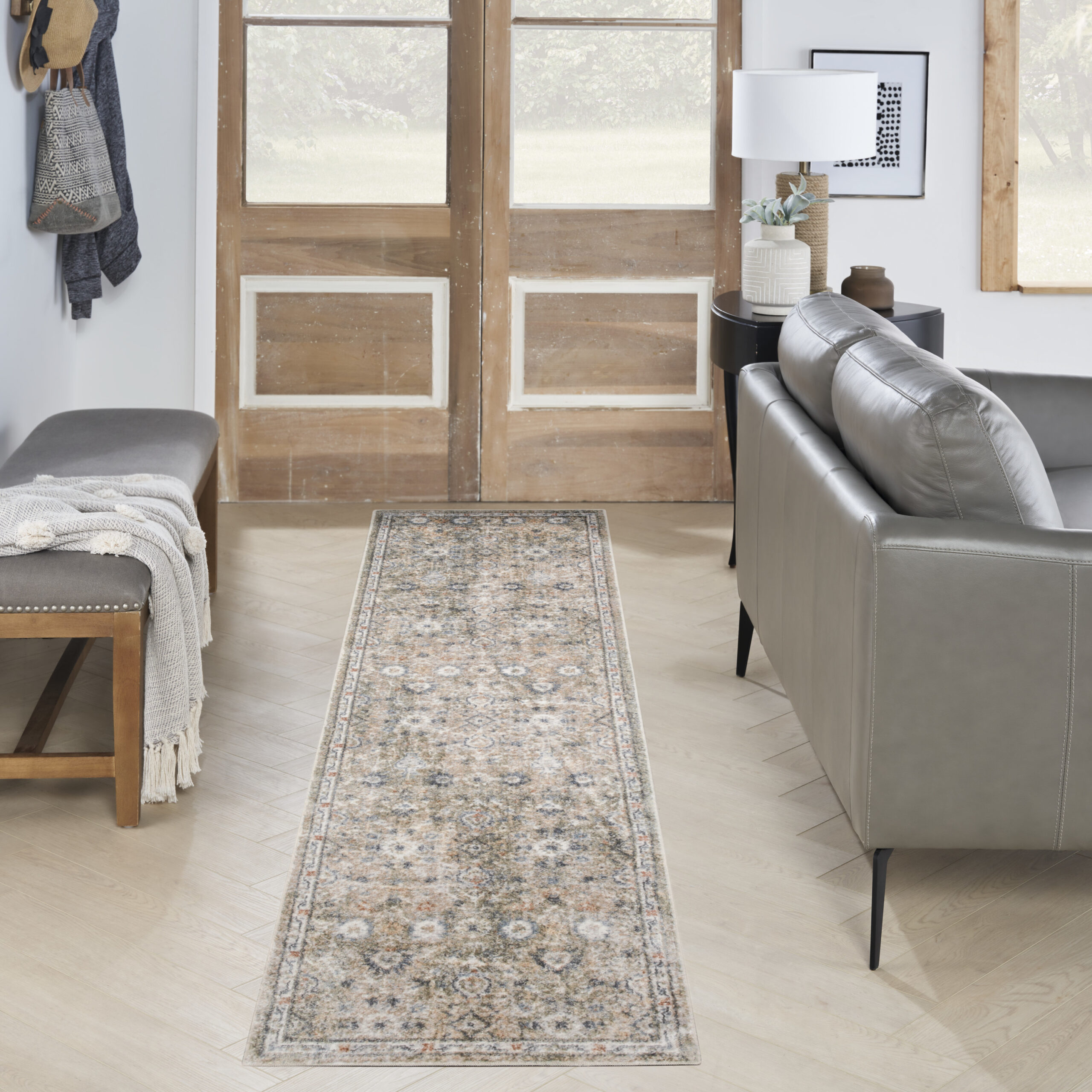 Nourison Astra Machine Washable ASW16 Silver Taupe Area Rug - Image 5