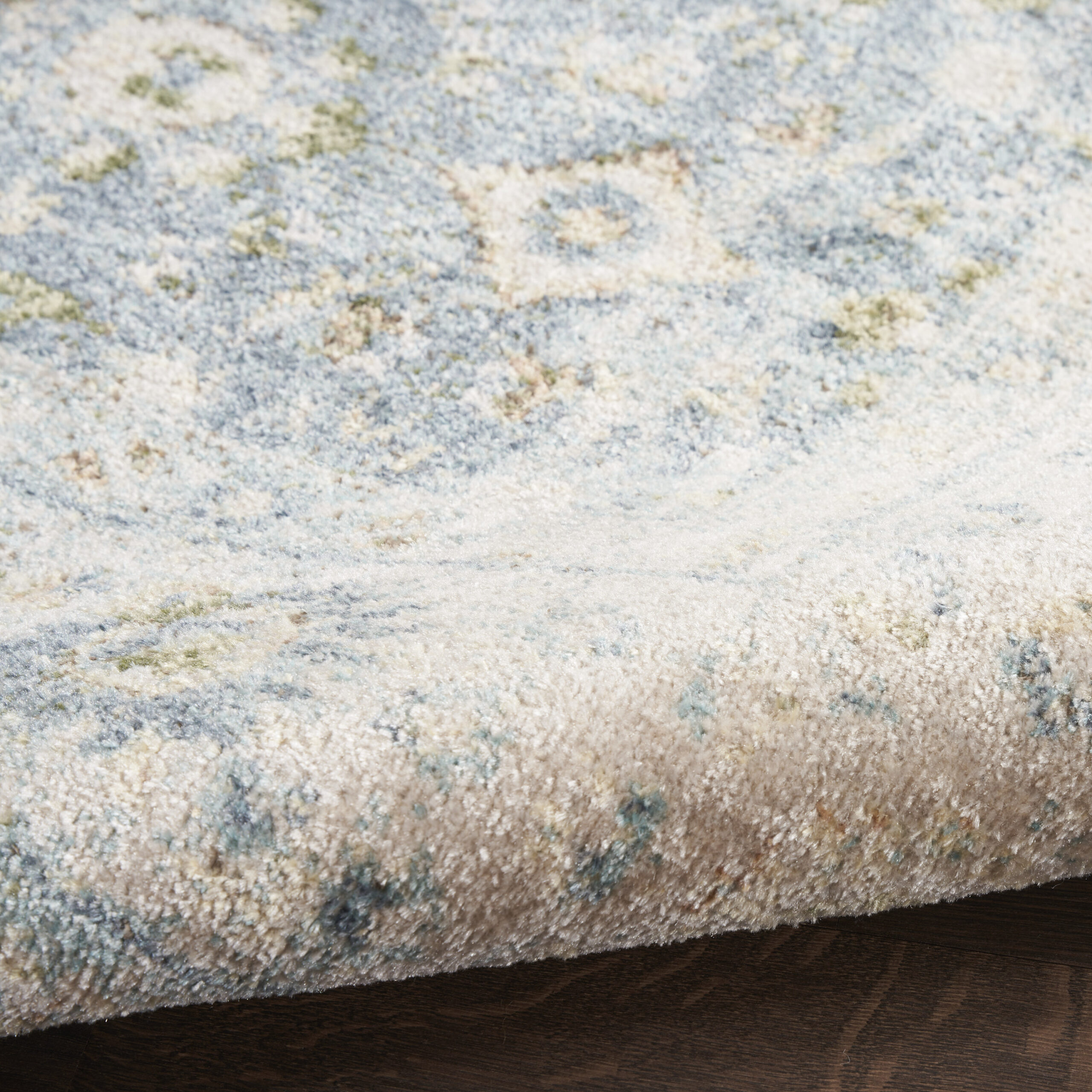 Nourison Astra Machine Washable ASW16 Teal Beige Area Rug - Image 3