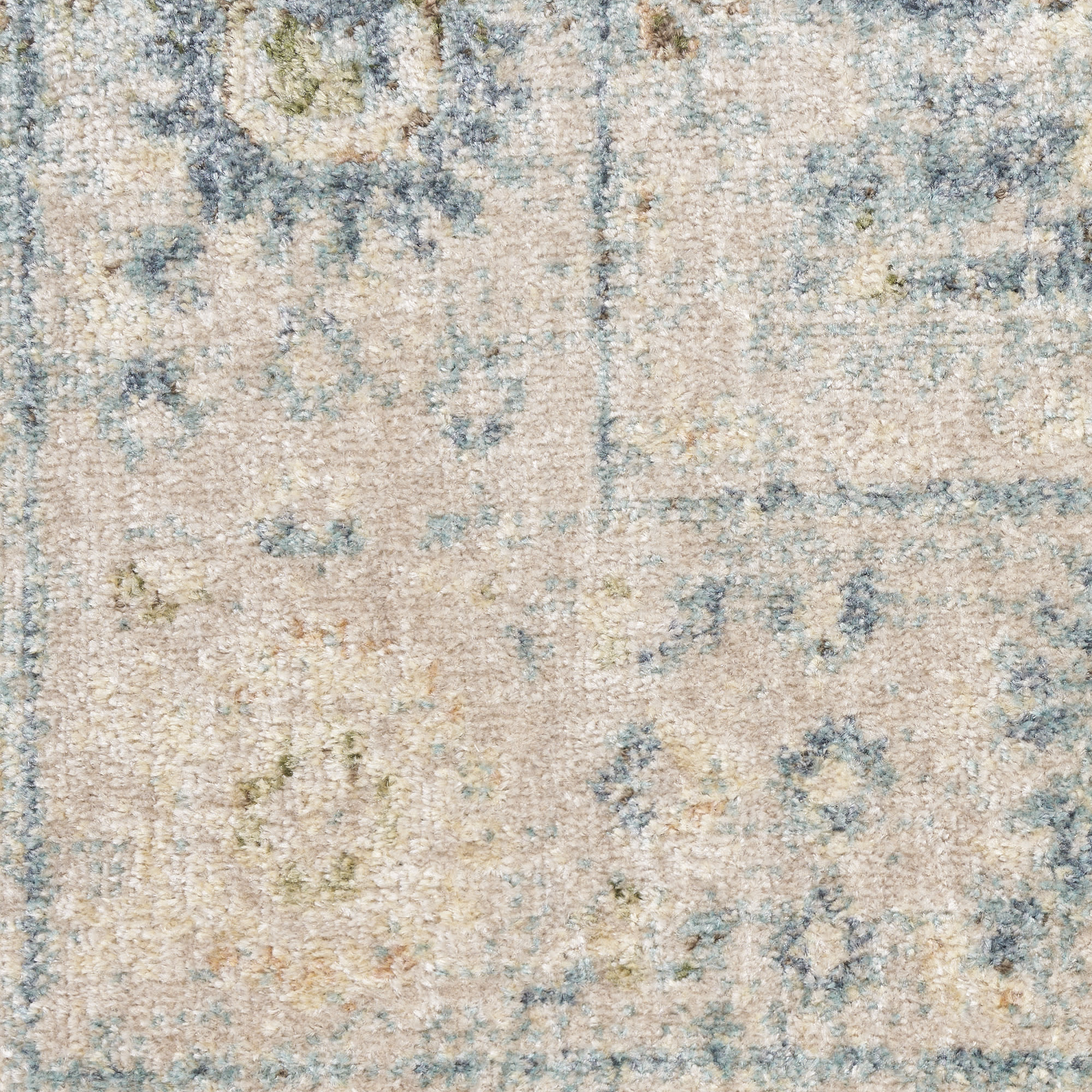 Nourison Astra Machine Washable ASW16 Teal Beige Area Rug - Image 4