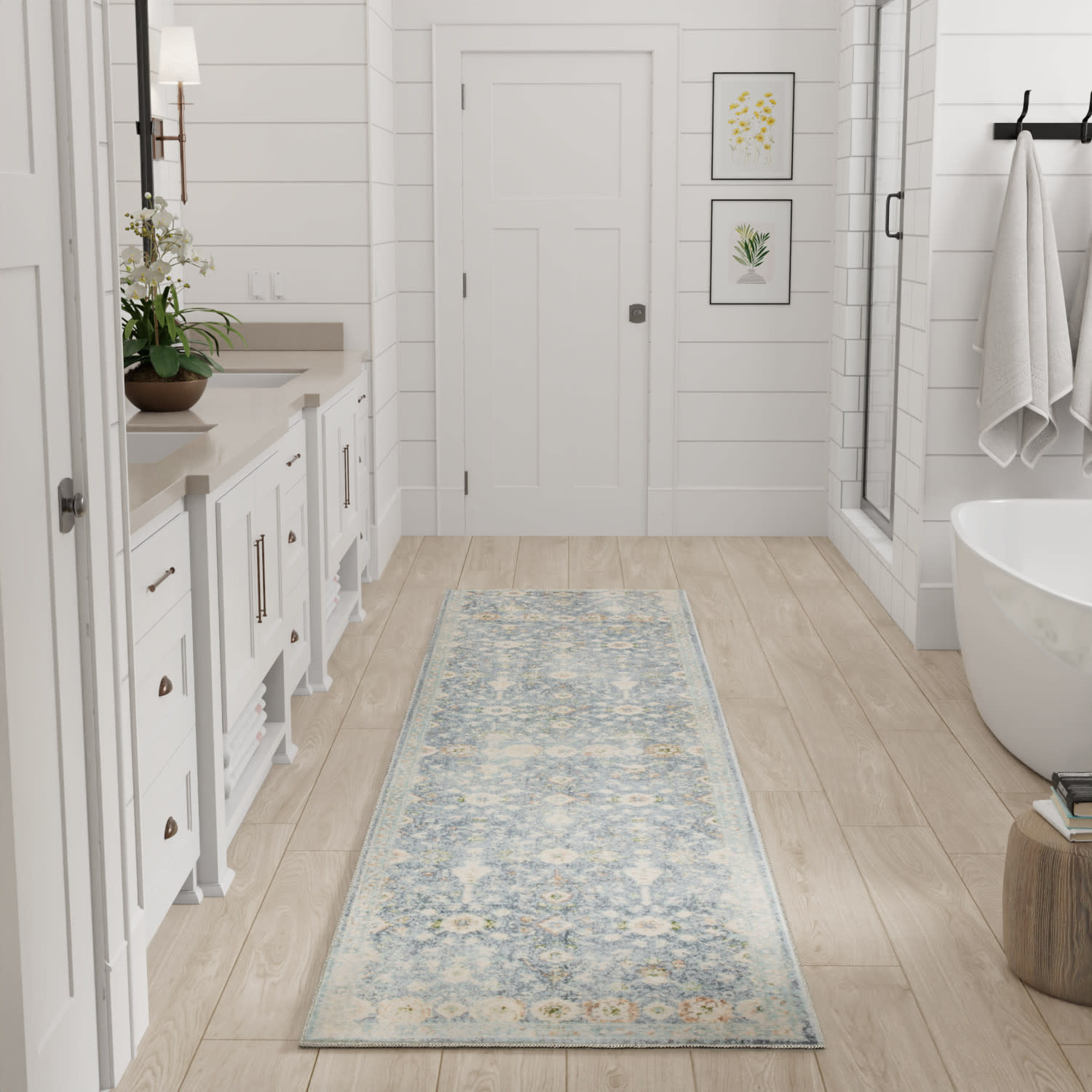 Nourison Astra Machine Washable ASW16 Teal Beige Area Rug - Image 5