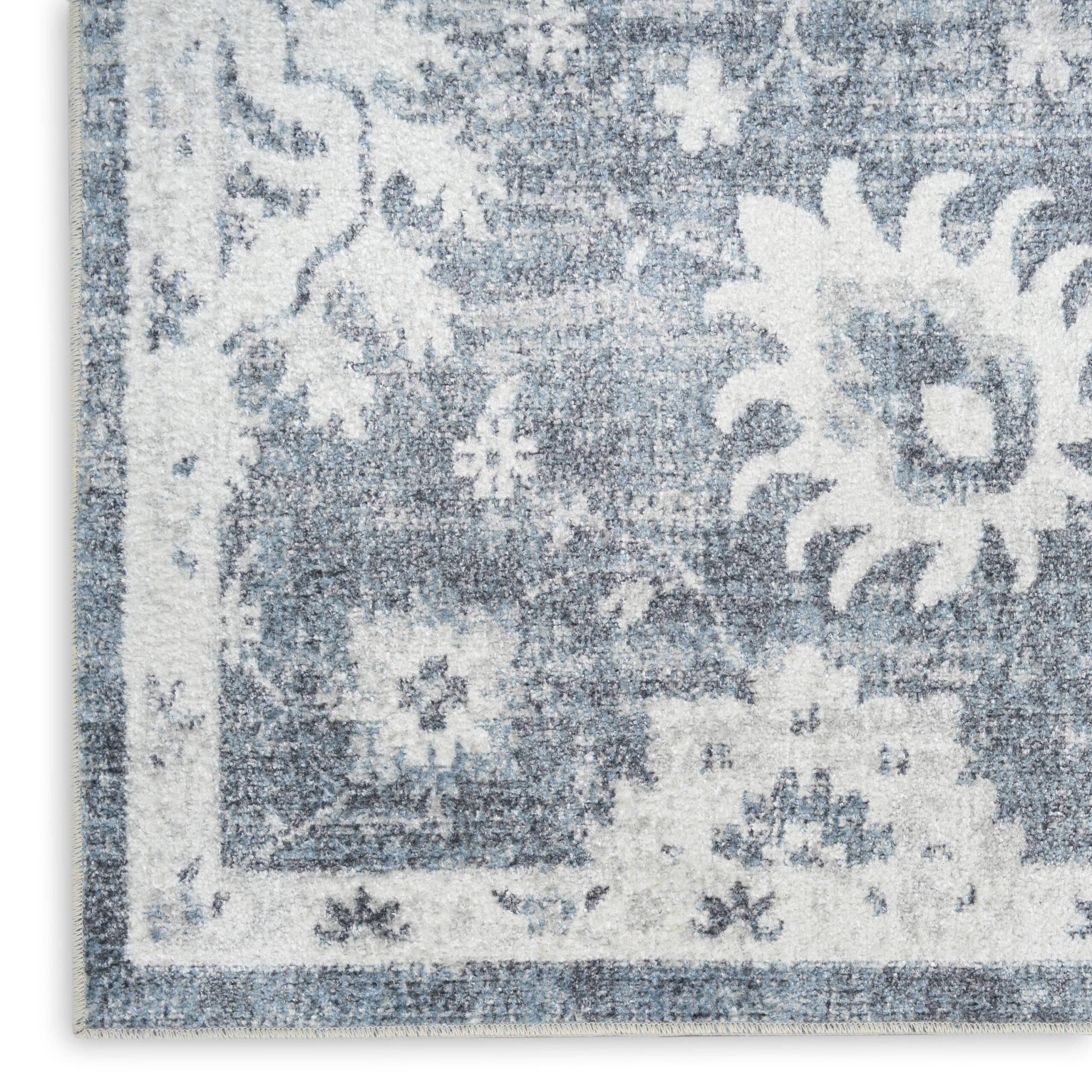 Nourison Astra Machine Washable ASW19 Denim Area Rug - Image 2