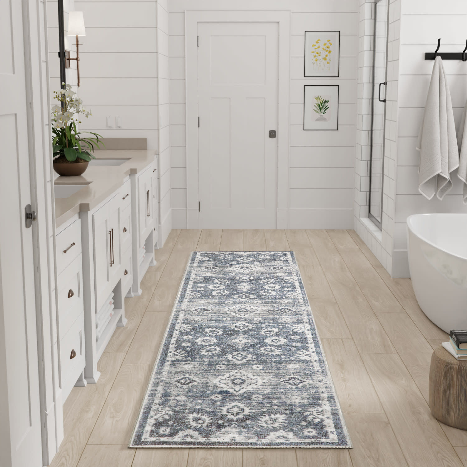 Nourison Astra Machine Washable ASW19 Denim Area Rug - Image 5