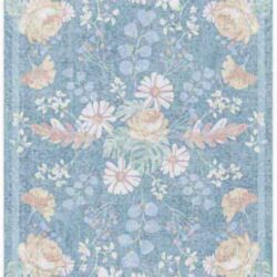 Nourison Botanical Washables BOT02 Blue Multicolor Area Rug