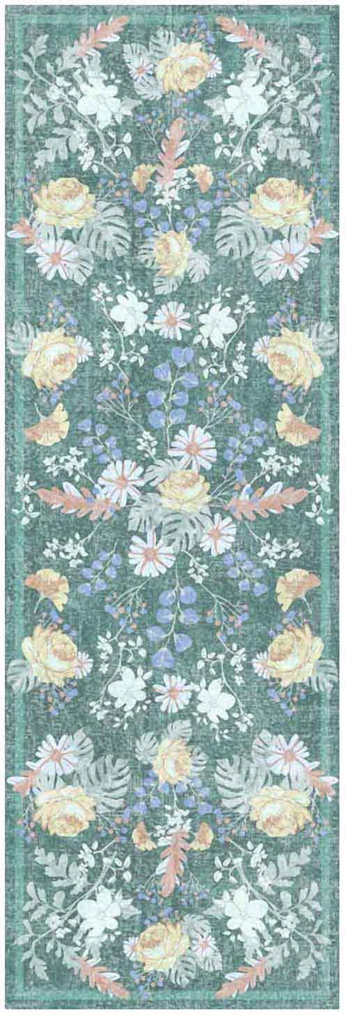 Nourison Botanical Washables BOT02 Green Multicolor Area Rug
