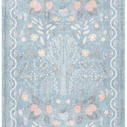 Nourison Botanical Washables BOT04 Light Blue Multicolor Area Rug
