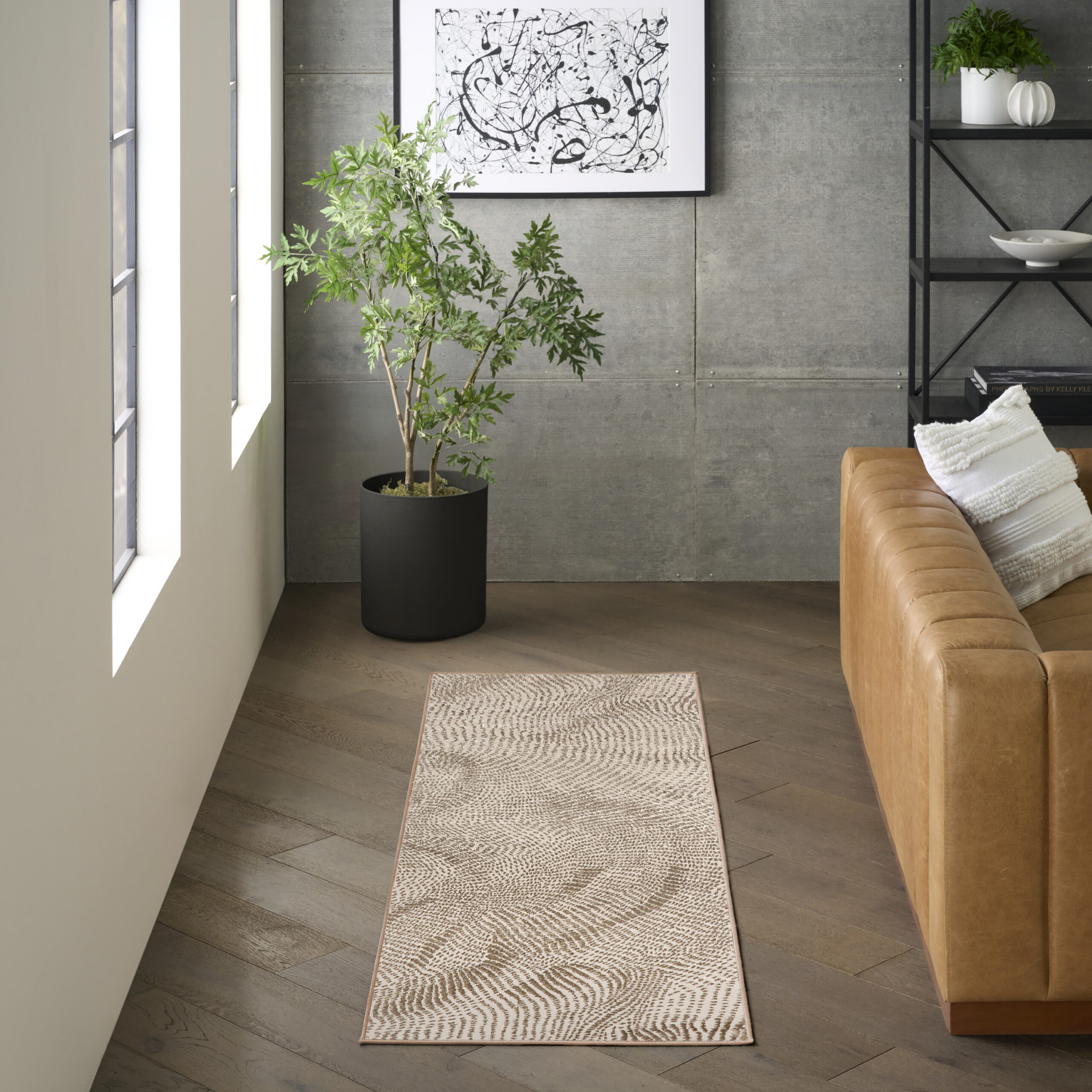 DKNY Central Park West CEP01 Beige Brown Area Rug - Image 5
