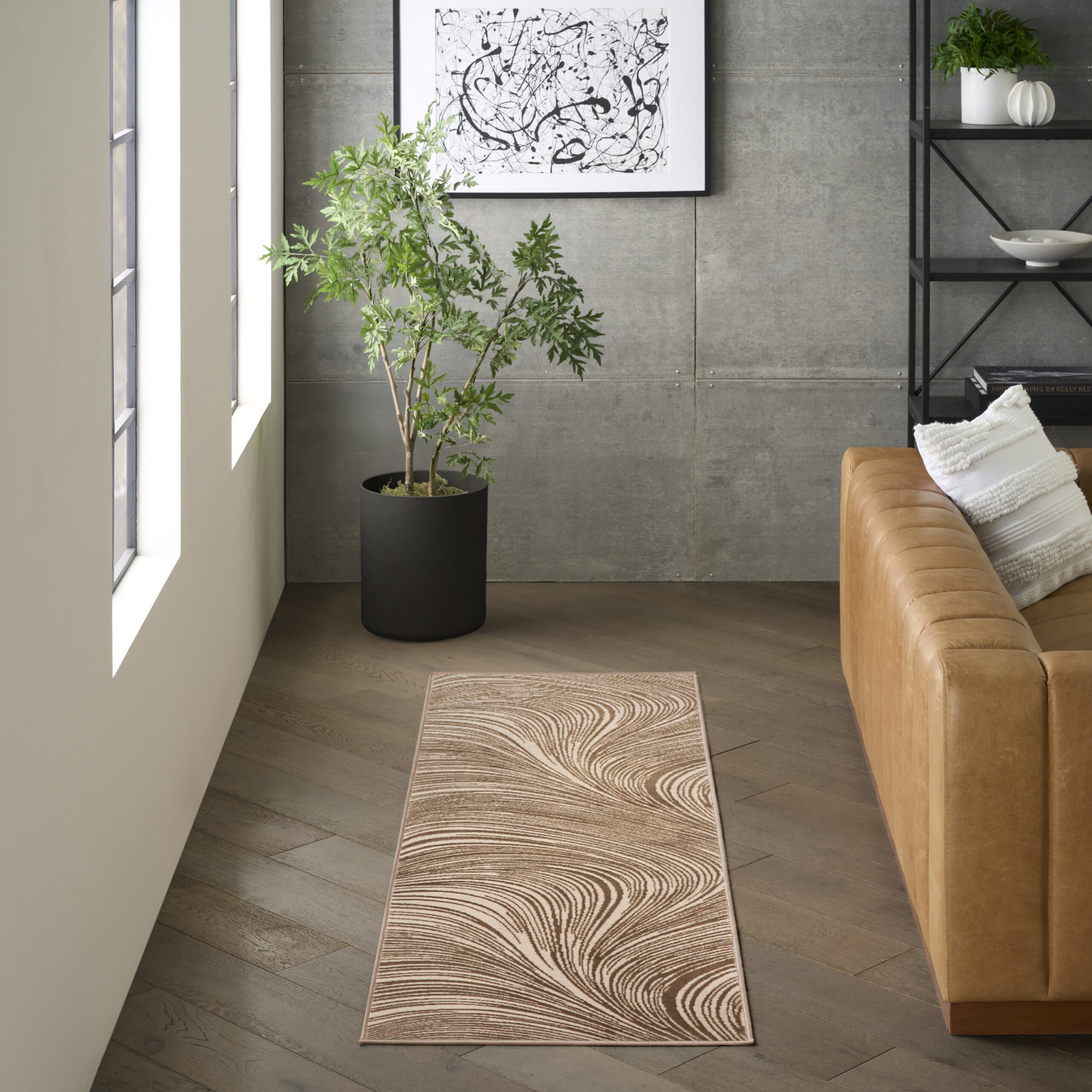 DKNY Central Park West CEP02 Beige Brown Area Rug - Image 5