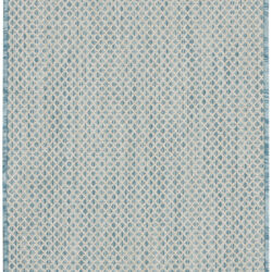 Nourison Courtyard COU01 Ivory Aqua Area Rug