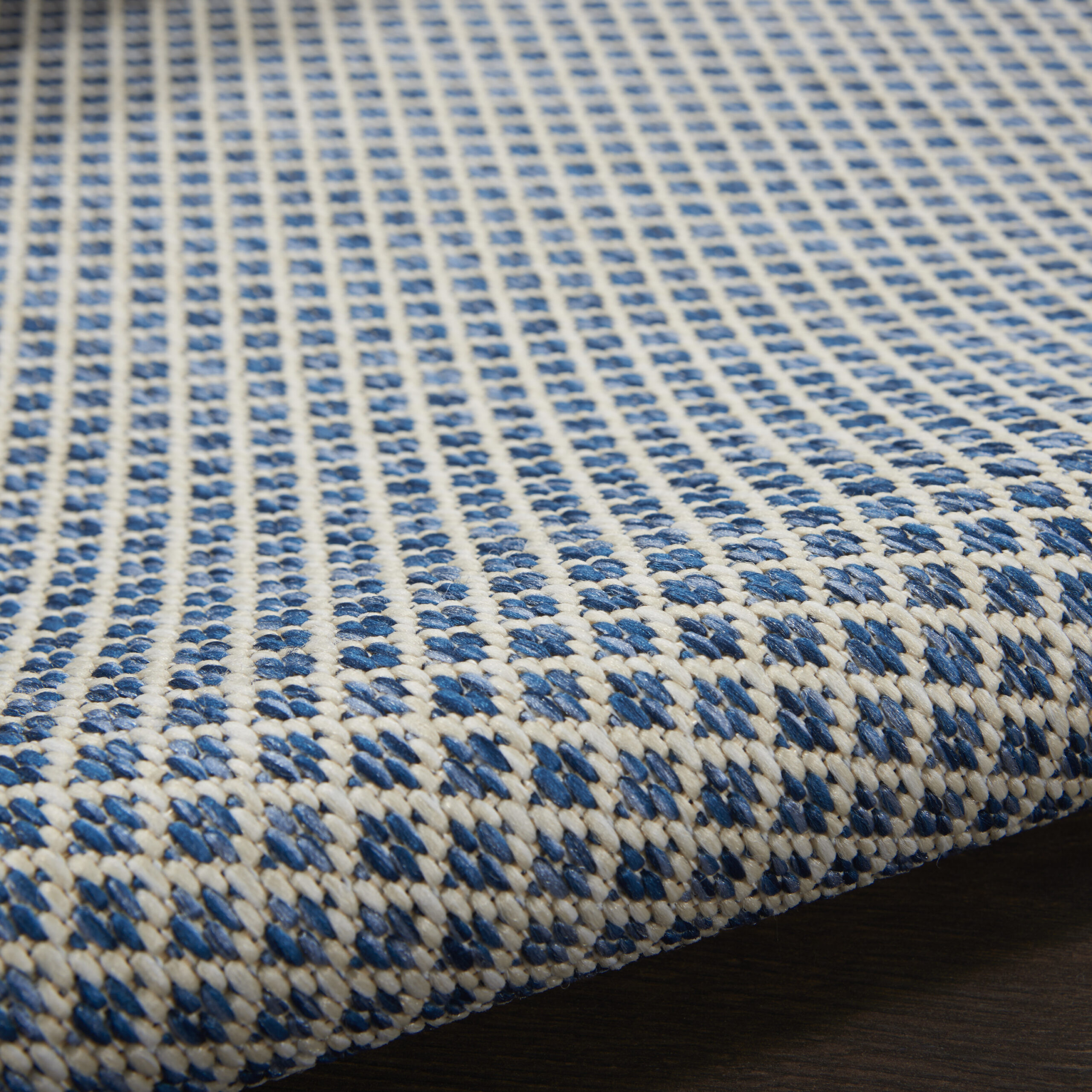 Nourison Courtyard COU01 Ivory Blue Area Rug - Image 3
