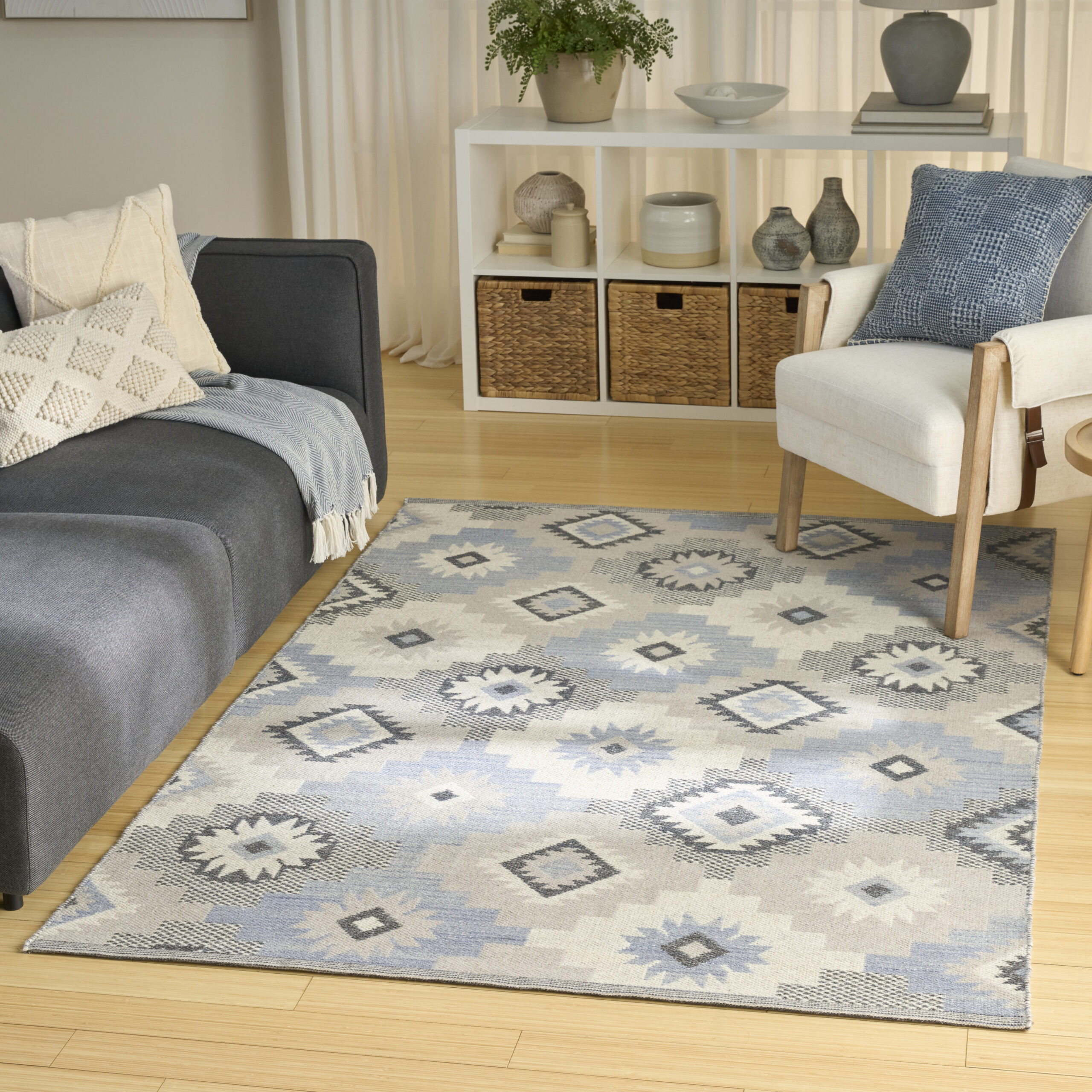 Nourison Copenhagen CPN01 Ivory Blue Area Rug - Image 5