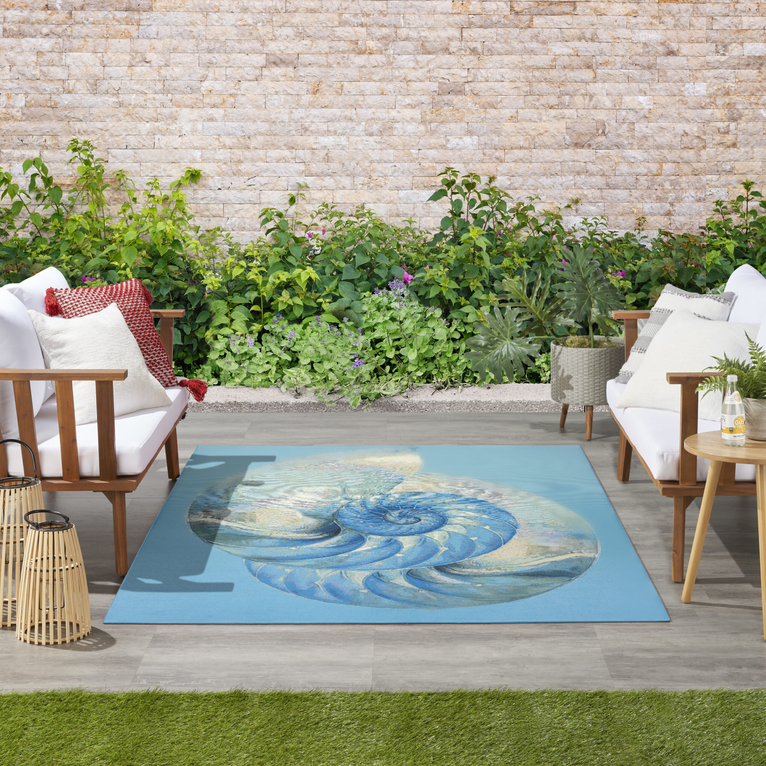 Nourison Color Splash CSP01 Blue Ivory Area Rug - Image 5